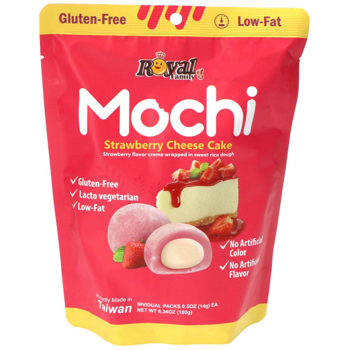 Royal Family Kuchen, Royal Family Mochi Strawberry Cheesecake einzeln verpackt 120g