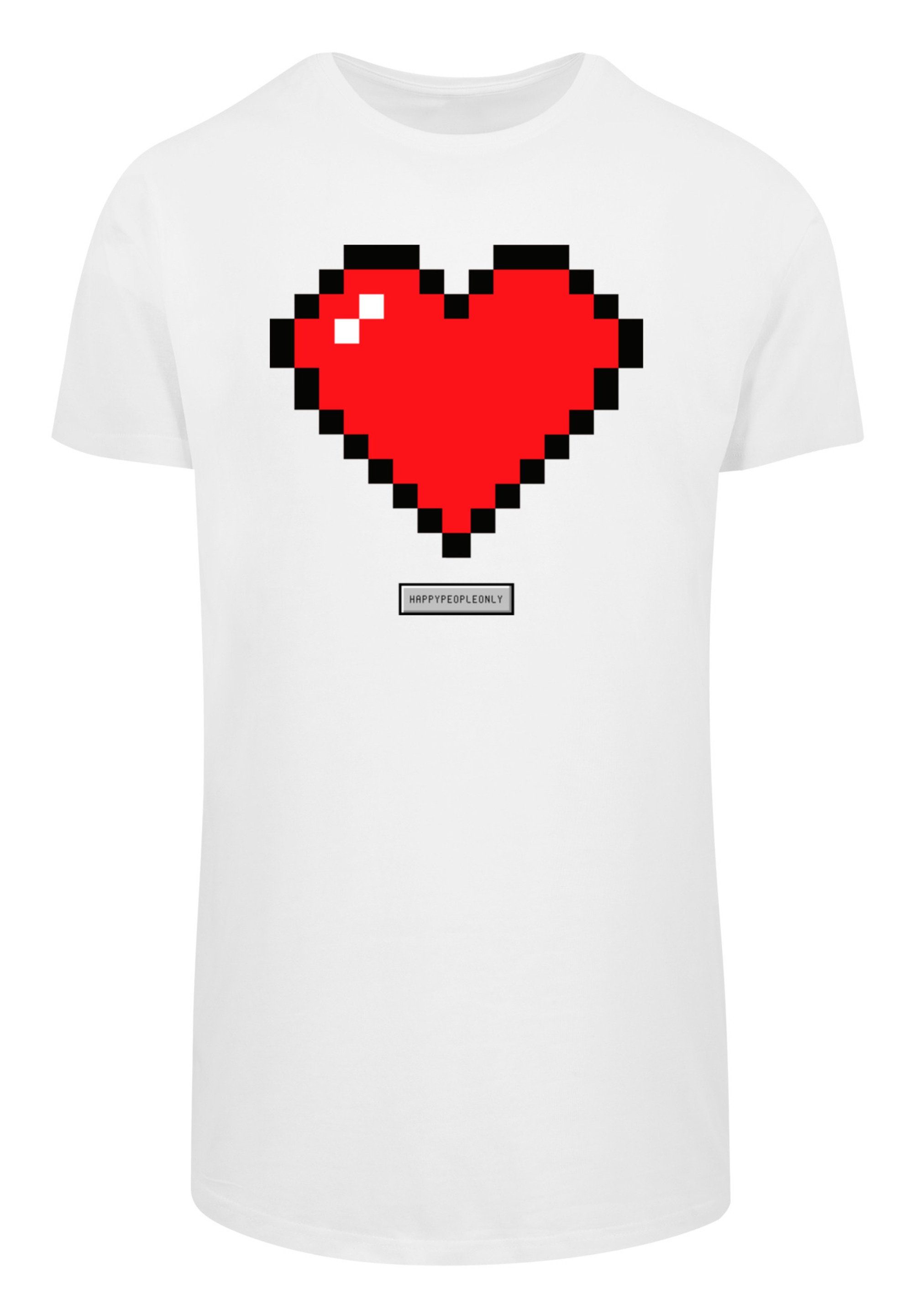 F4NT4STIC T-Shirt Pixel Vibes Herz Good Print weiß People Happy