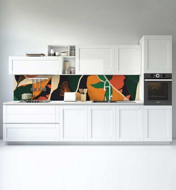 MyMaxxi Dekorationsfolie Küchenrückwand Bunter Dschungel selbstklebend Spritzschutz Folie