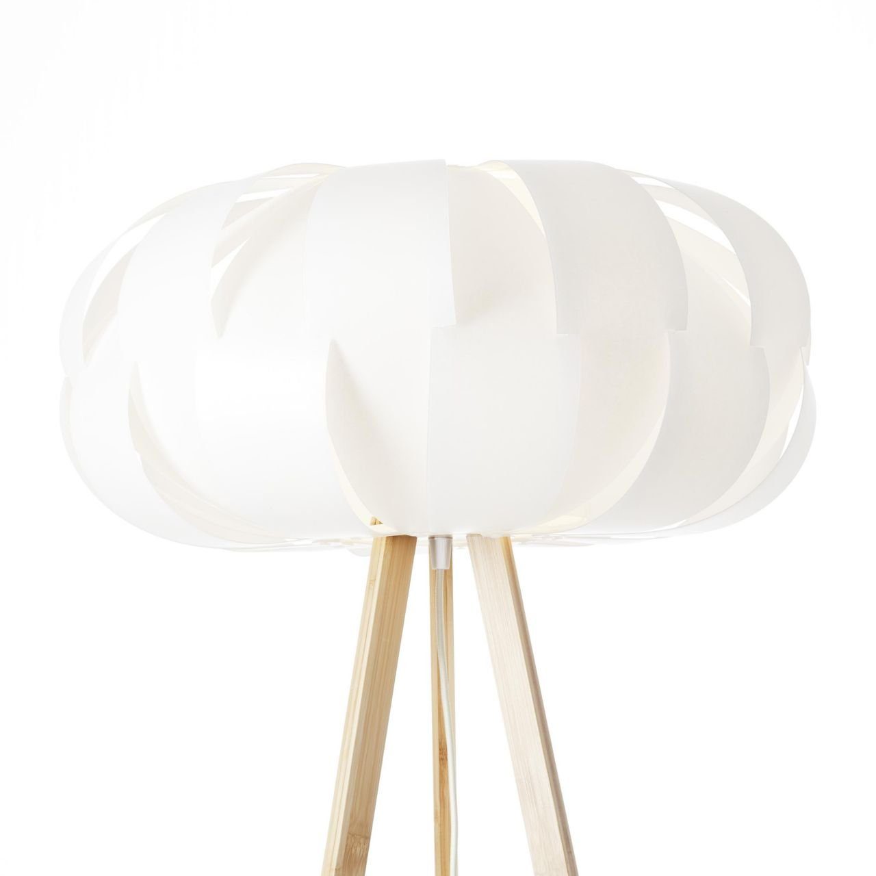 Brilliant Stehlampe Addi, ohne Leuchtmittel, 155 cm Höhe, Ø 68 cm, E27,  Bambus/Kunststoff, holz hell/weiß