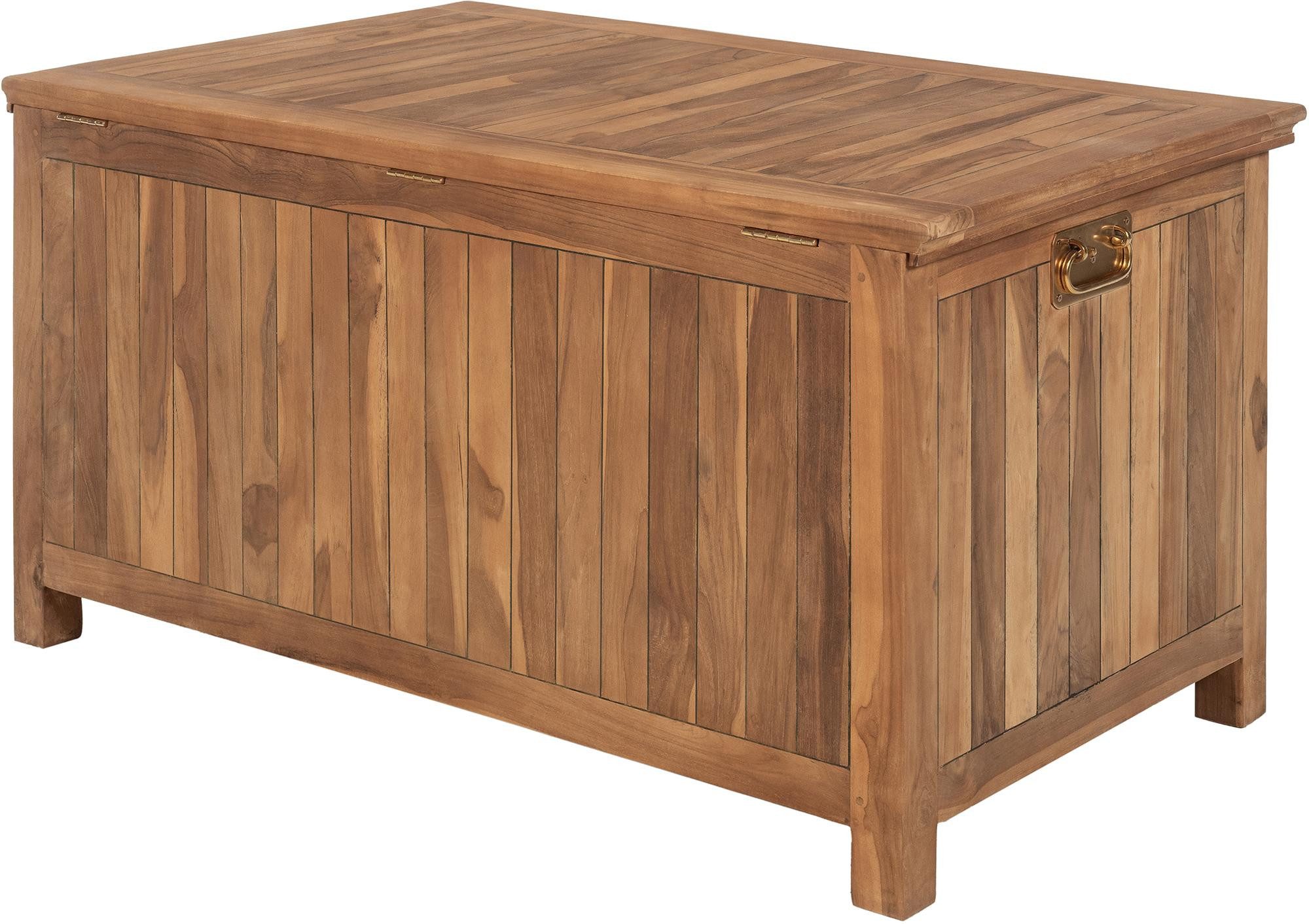 TPFGarden Gartenbox Novara - Gartenbox aus hochwertigem wasserabweisendem Teakholz (Aufbewahrungsbox Garten - Gartentruhe Teakholz, Gartenbox mit hochwertigen Gasdruckfedern), Maße: Volumen 235 Liter - Außenmaße: (TxBxH): 62 x 129 x 60cm