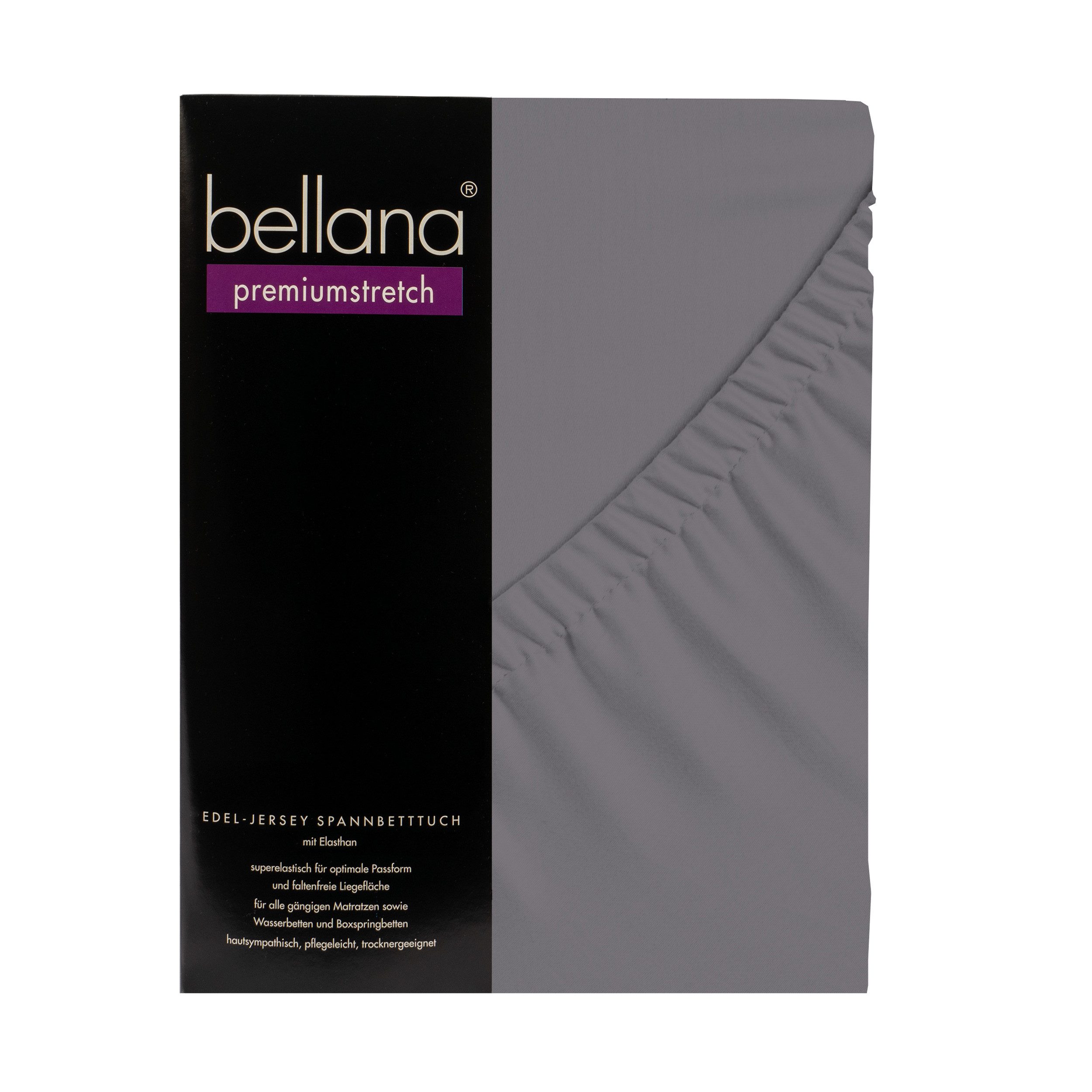 bellana Spannbettlaken Bellana premiumstretch, Jersey, Gummizug: rundum, (1 Stück), 165g/m², 95% gekämmte Mako Baumwolle, 5% Elasthan