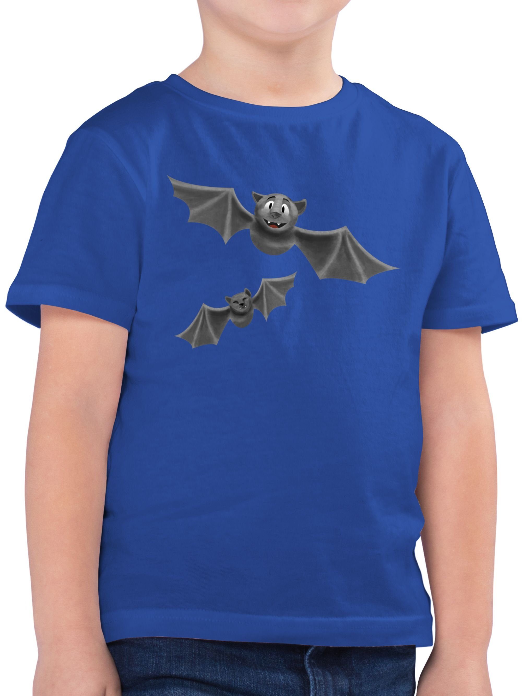 Shirtracer T-Shirt Fledermäuse Feldermaus Royalblau 3 Halloween Jungs für Flattermaus Kinder Kostüme