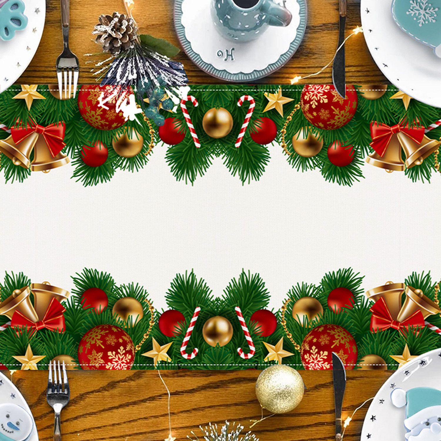 LAPAPRO Tischläufer Weihnachtlicher Leinen Tischläufer Druck, günstig online kaufen
