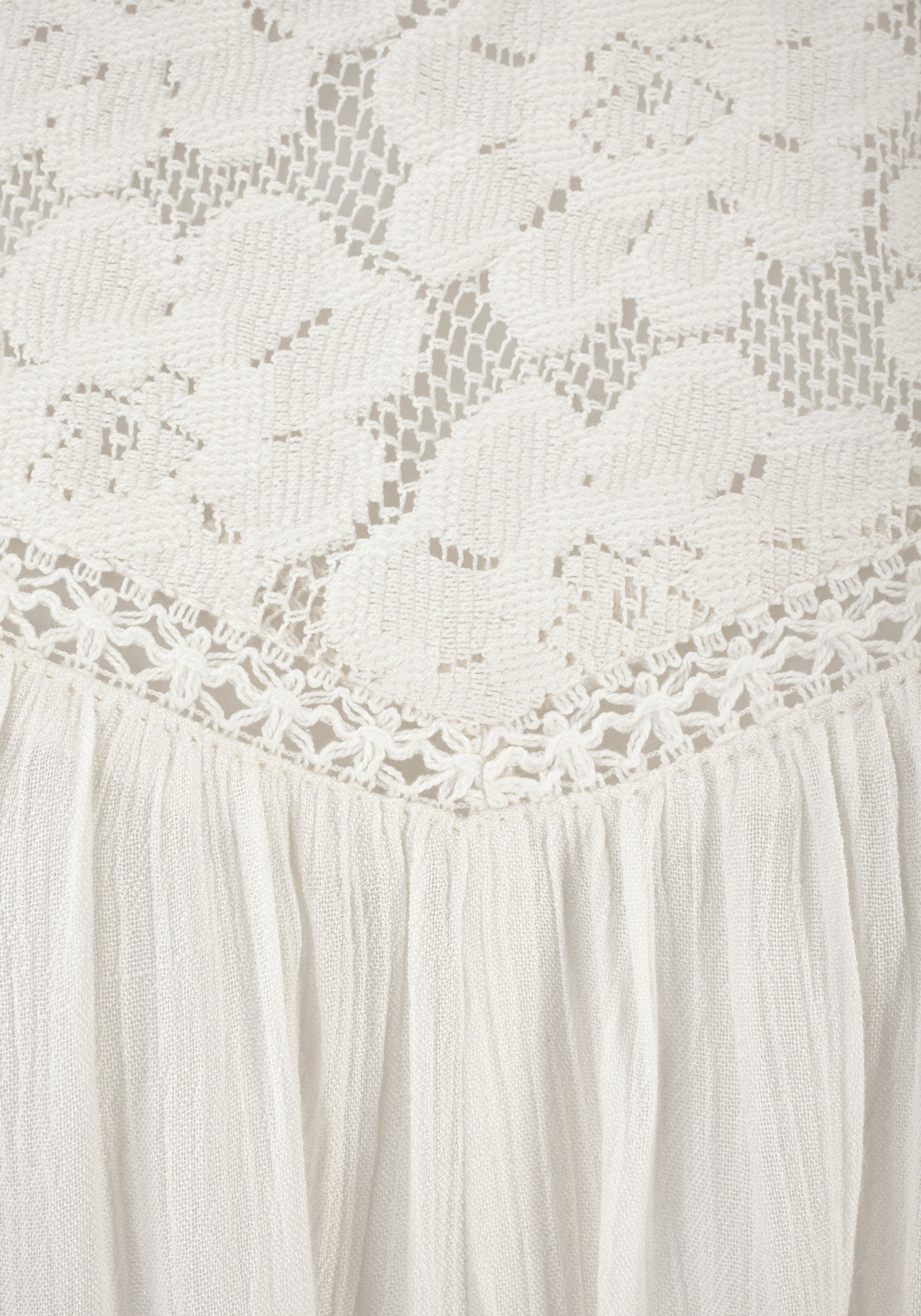 Buffalo Crepebluse mit Spitzeneinsatz, Blusentop, Boho-Style