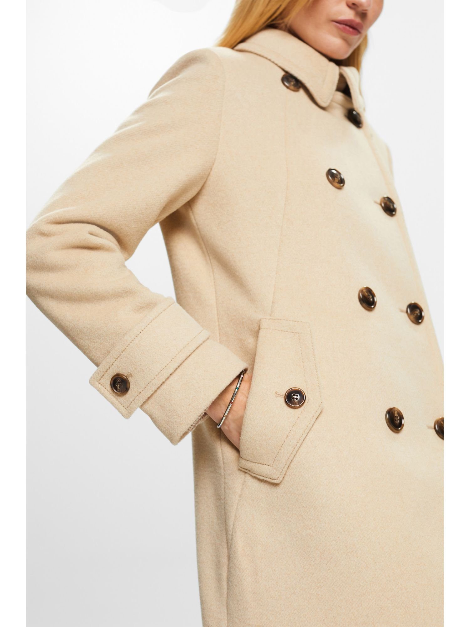 Esprit Collection Wintermantel Recycelt: Mantel Wolle mit