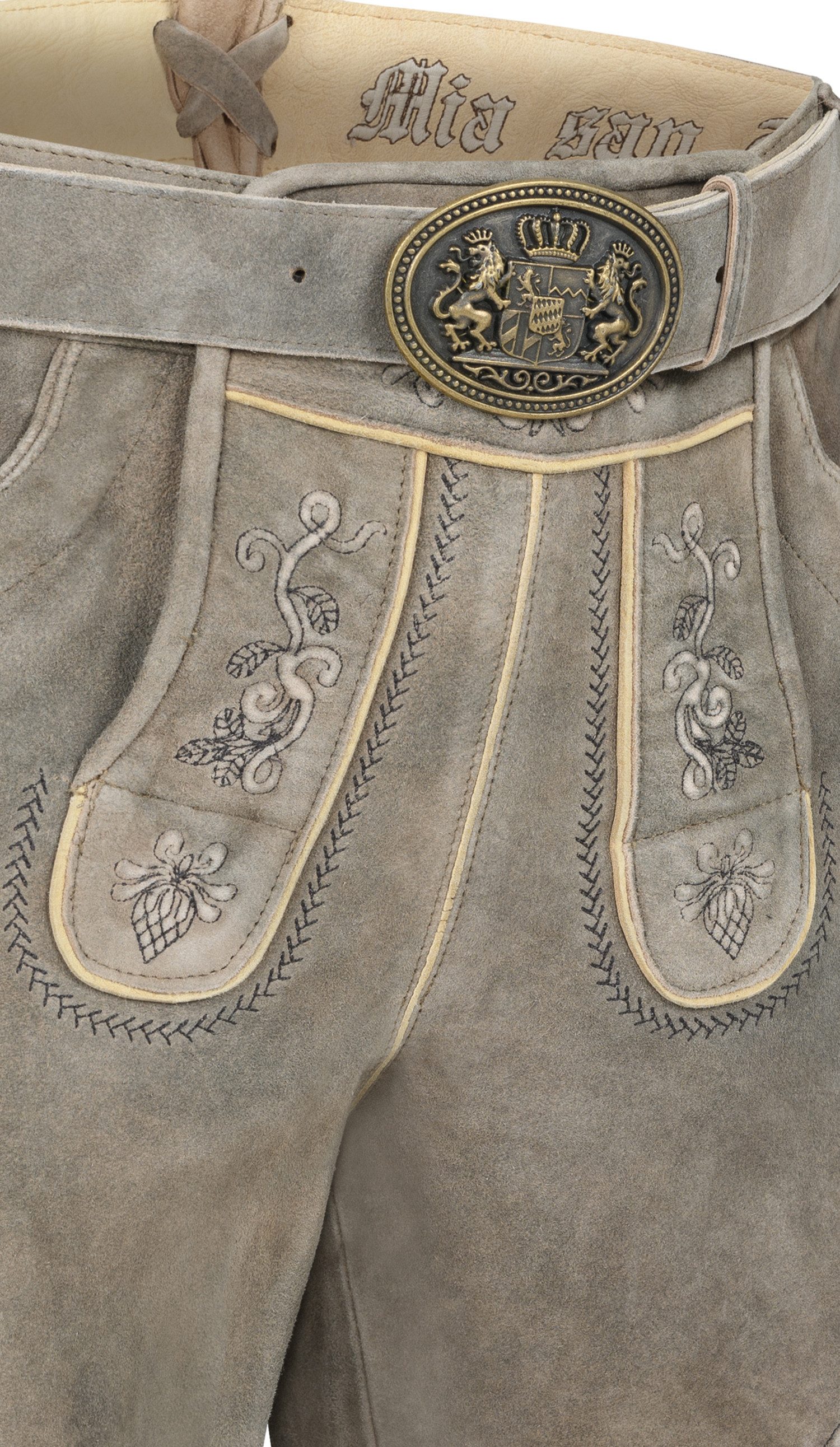 Nübler Trachtenlederhose Lederhose kurz Konrad in Wurzelbraun von Nübler.