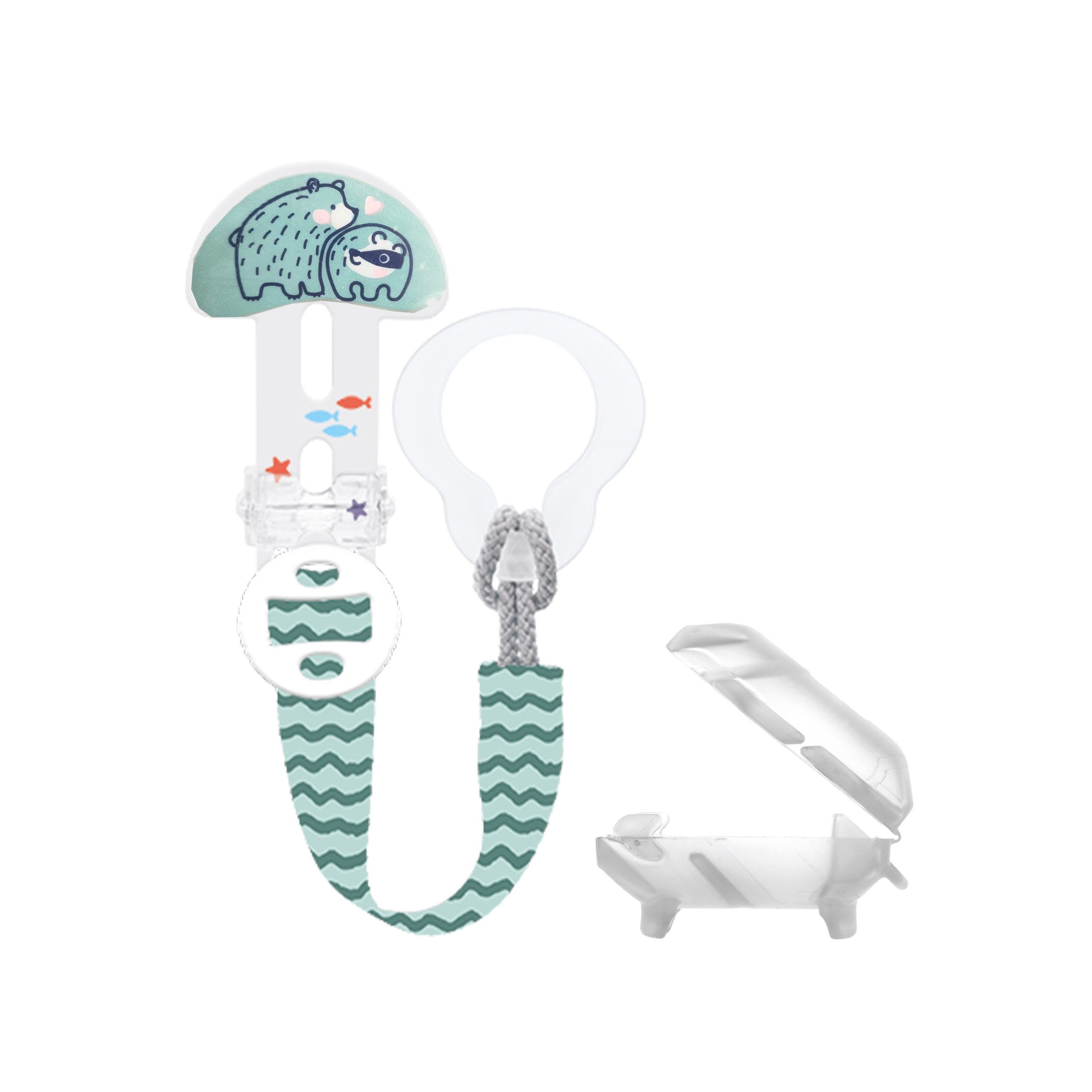 MAM Babyartikel Пустышкиbefestigung Пустышкиband Clip it & Cover, Пустышкиkette & Saugerschutz in Einem