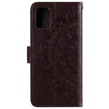 CoverKingz Handyhülle Hülle für Samsung Galaxy A71 Handyhülle Flip Case Schutzhülle Mandala 16,95 cm (6,7 Zoll), Klapphülle Schutzhülle mit Kartenfach Schutztasche Motiv Mandala