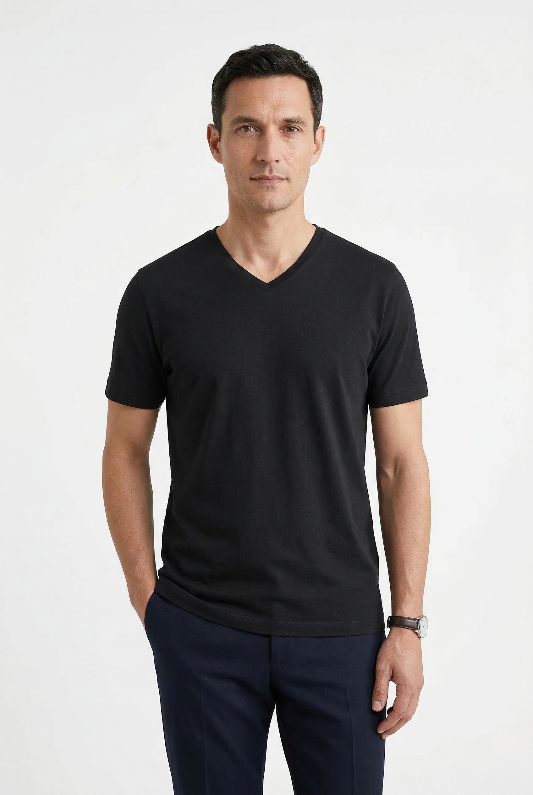 OLYMP T-Shirt (Packung, 3-tlg., 3er) V-Ausschnitt, modern fit, reine Baumwolle