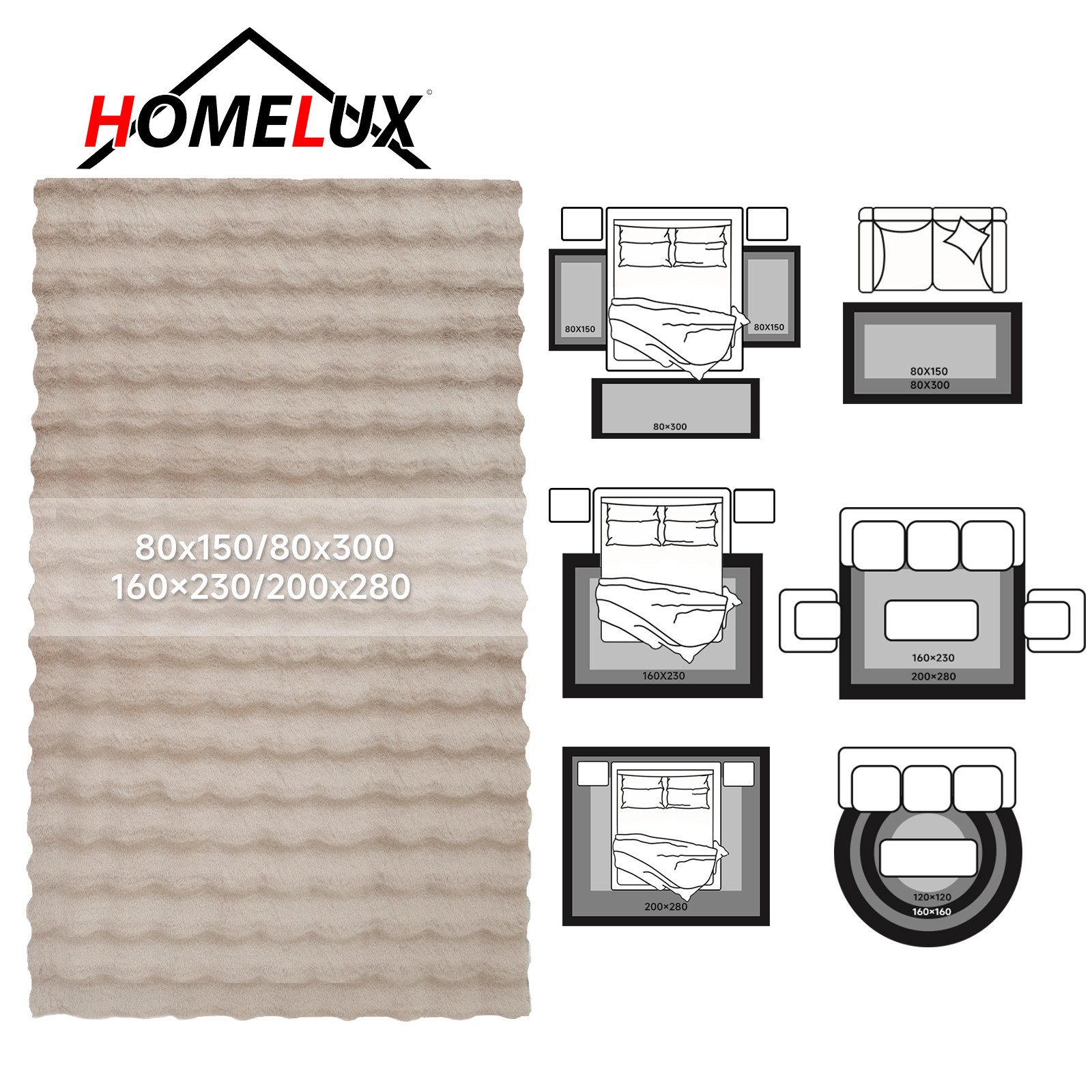 HOMELUX Teppich Wohnzimmer Fellteppich Kunsfell 3D-Blase, Weich Mehrere Grö günstig online kaufen