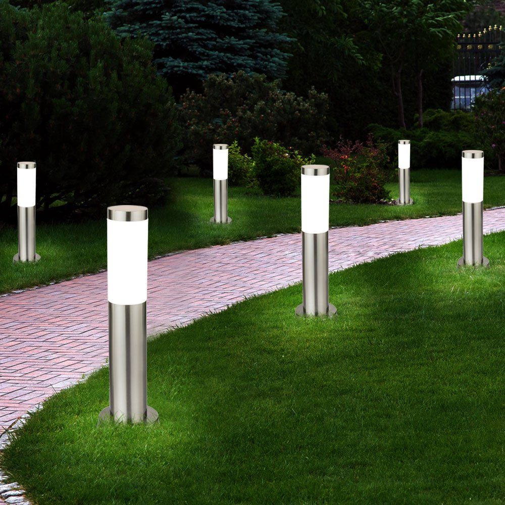 Smart Leuchtmittel Warmweiß, Edelstahl Garten Tageslichtweiß, Außen LED 4er Farbwechsel, inklusive, Kaltweiß, Sockel Neutralweiß, Set Lampen Hof etc-shop Wandstrahler,