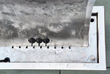 Köhko Zimmerbrunnen Wasserwand ca. 97 CM in Wellenform aus Edelstahl Wasserspiel LED