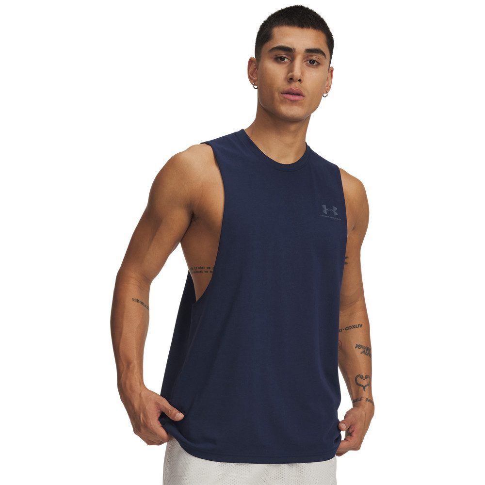 Under Armour® Trainingstop UA LEFT CHEST CUT OFF TANK sportliche Schnittform, für Trainingseinheiten, leichtes Design