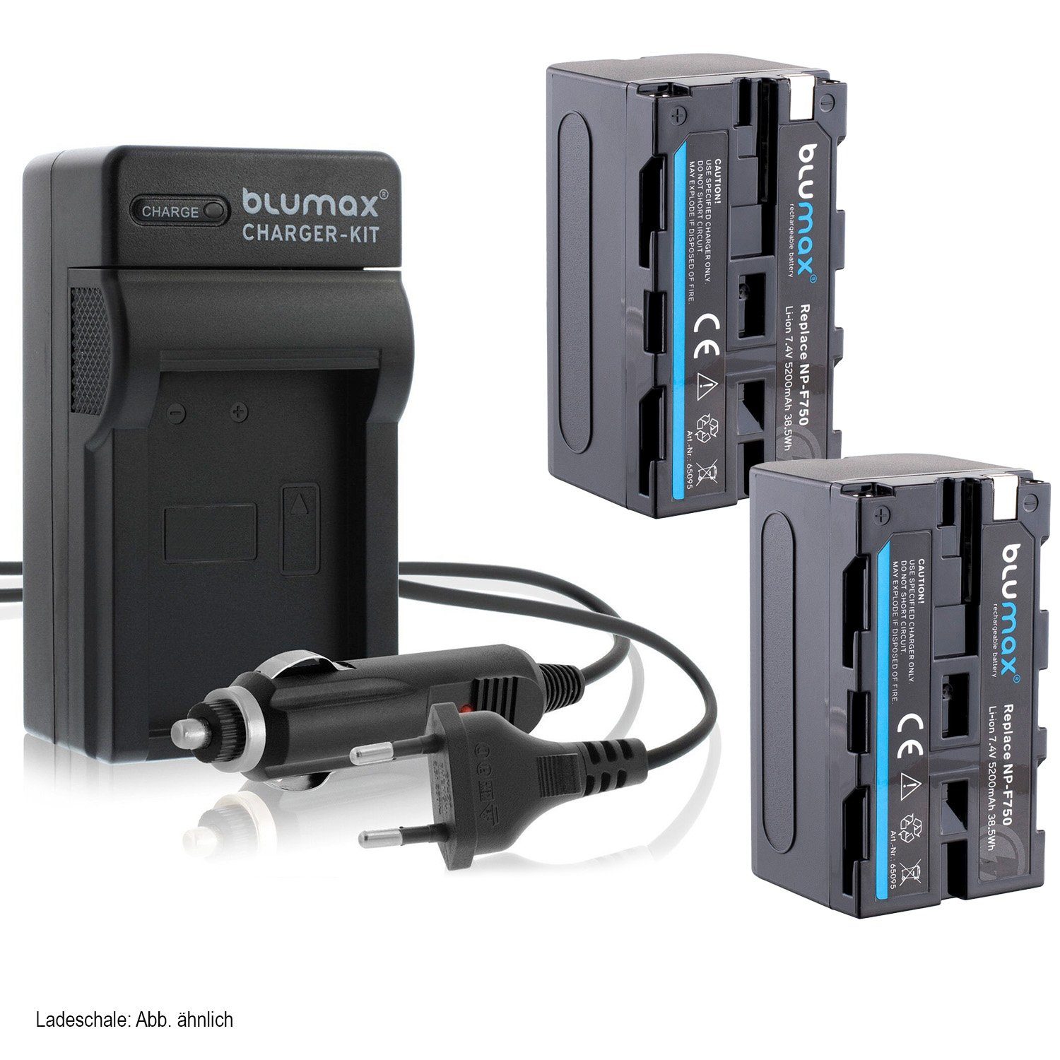 Blumax Set mit Lader für Sony NP-F750 NP- F970 5200 mAh Kamera-Akku