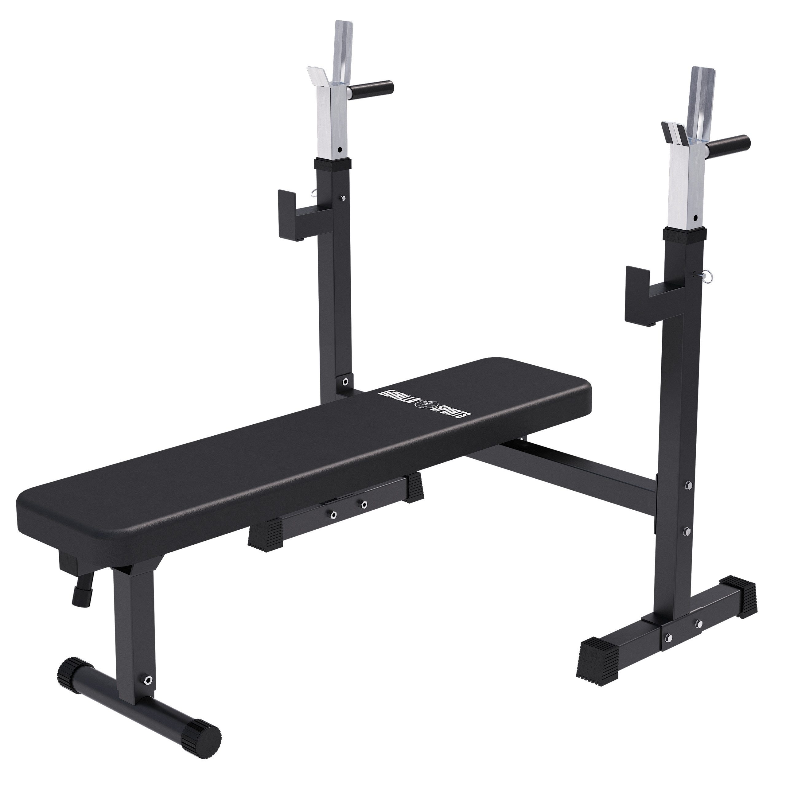 Hantelbank mit Ablage, Verstellbar, Klappbar, bis 200/300 kg - Trainingsbank