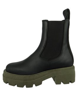 Buffalo 1170162 Square Chelsea Mid Black/Khaki Stiefelette