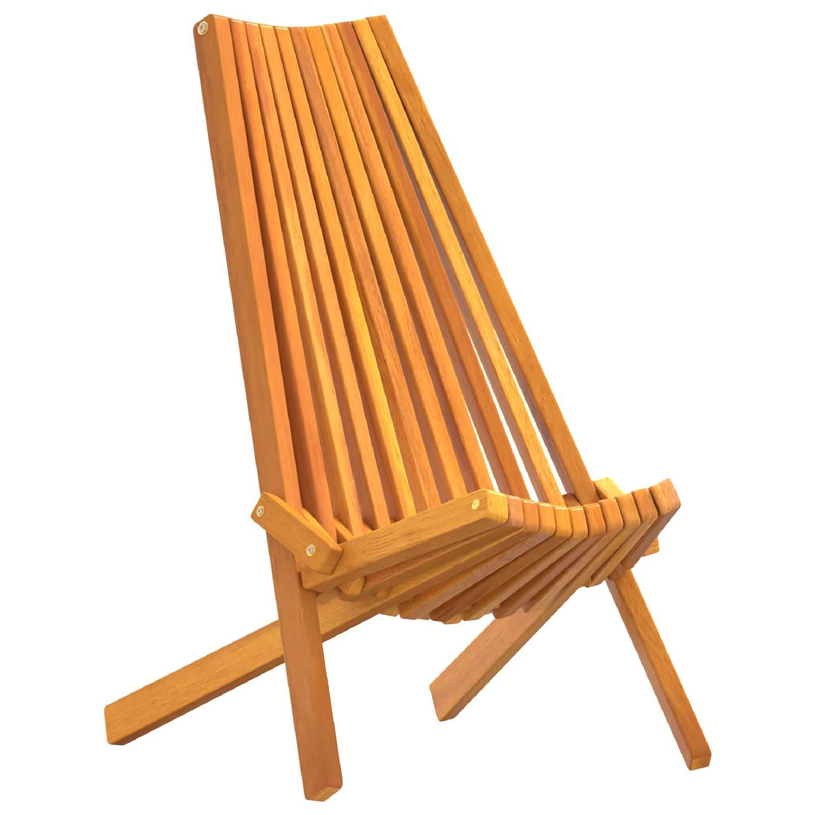 vidaXL Gartenstuhl Stuhl 2 Stk. Braun Massivholz (2 St)