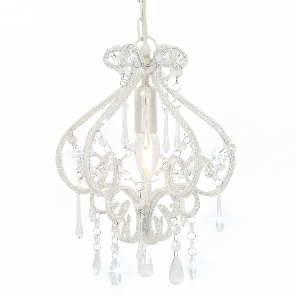 vidaXL Deckenleuchten NA Kronleuchter Deckenlampe E14 Metall Weiß 24x32 cm für stilvolle Inn