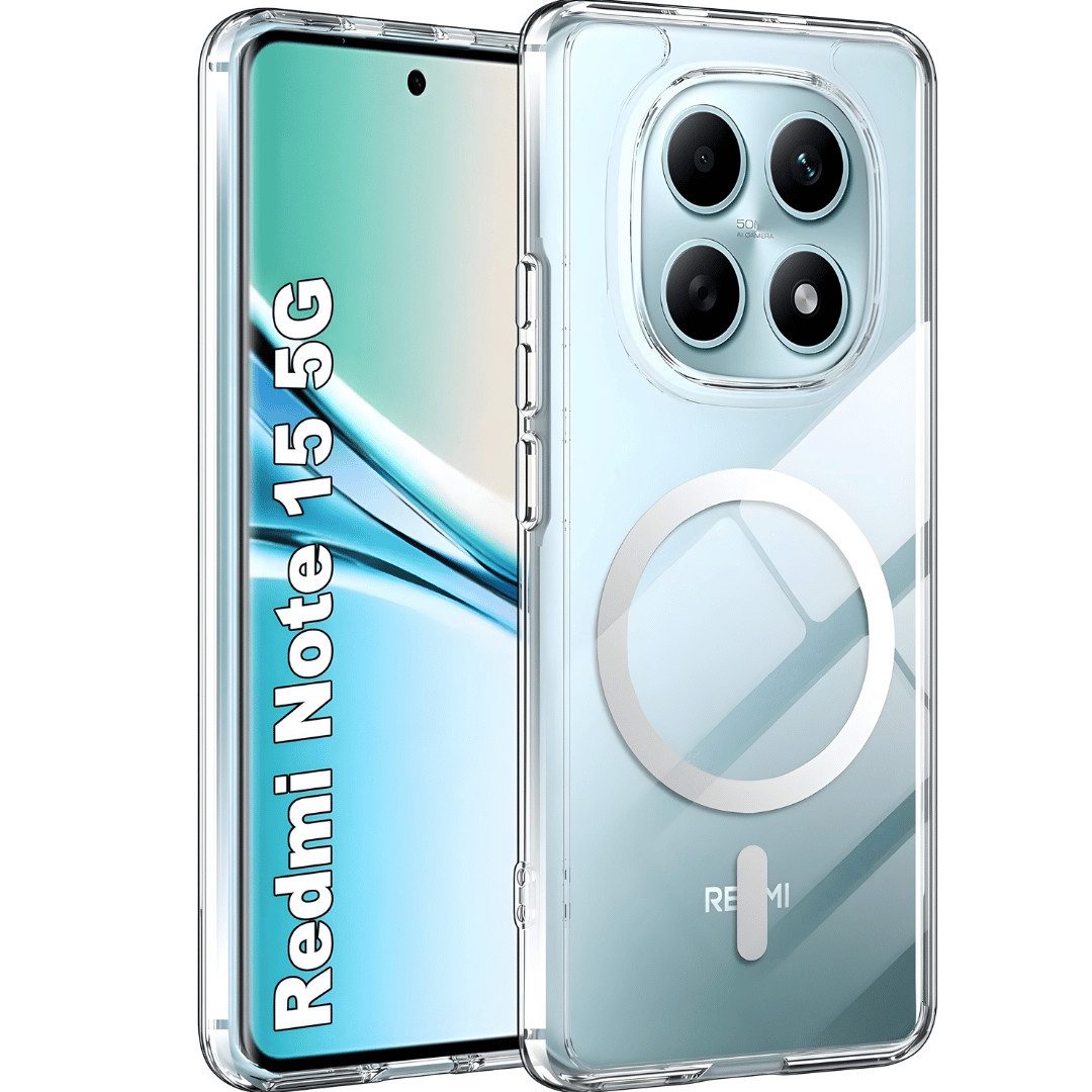 SmartUP Smartphone-Hülle für Xiaomi Redmi Note 15 5G / 4G MagSafe Silikon Case Slim Transparent 6,67 Zoll, MagSafe-Technologie