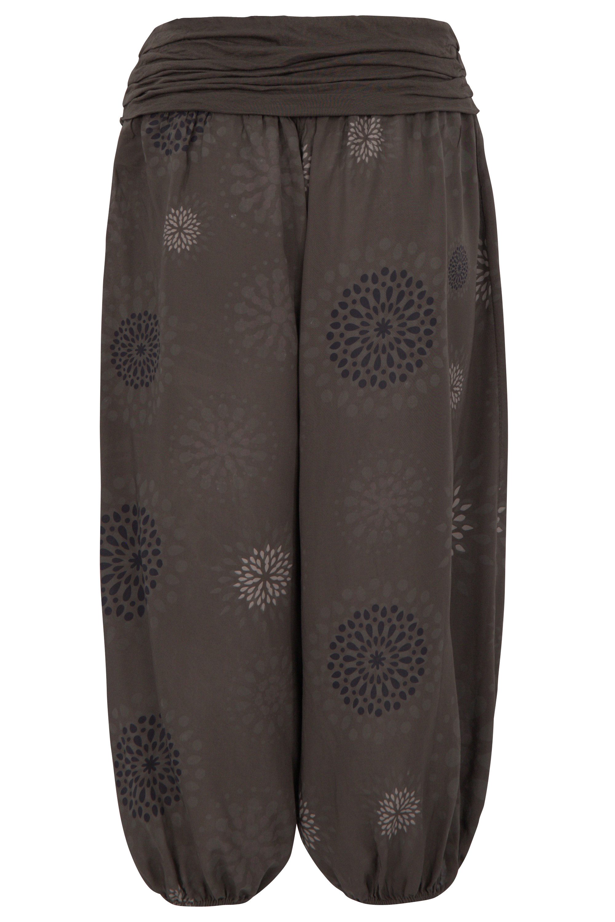 malito more than fashion Haremshose malito Damen Capri Hose mit Print, Haremshose zum Tanzen, Pumphose kurze Pluderhose in modischen Farben Einheitsgröße