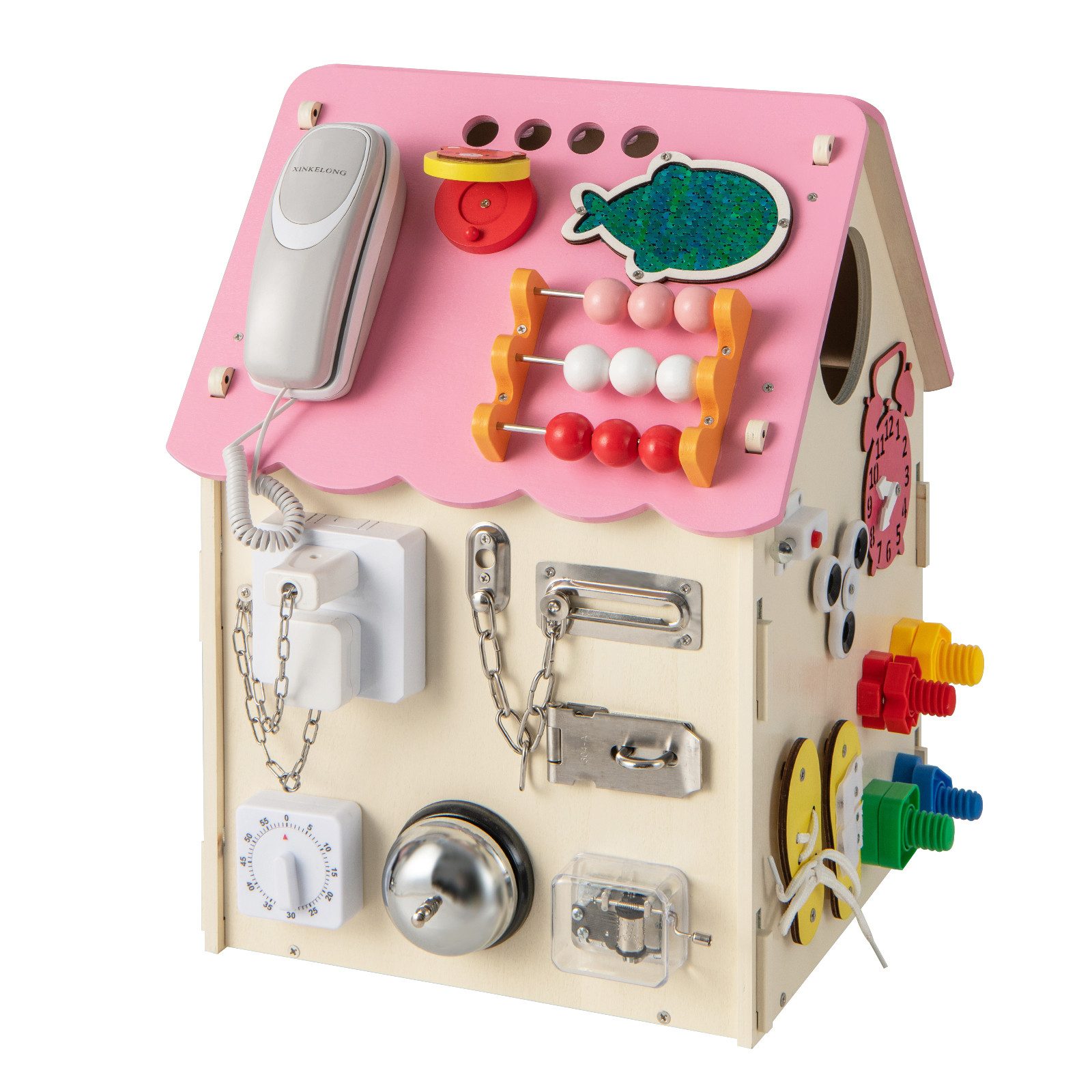 COSTWAY Lernspielzeug Kinder Spielhaus, Montessori Holz Spielzeug