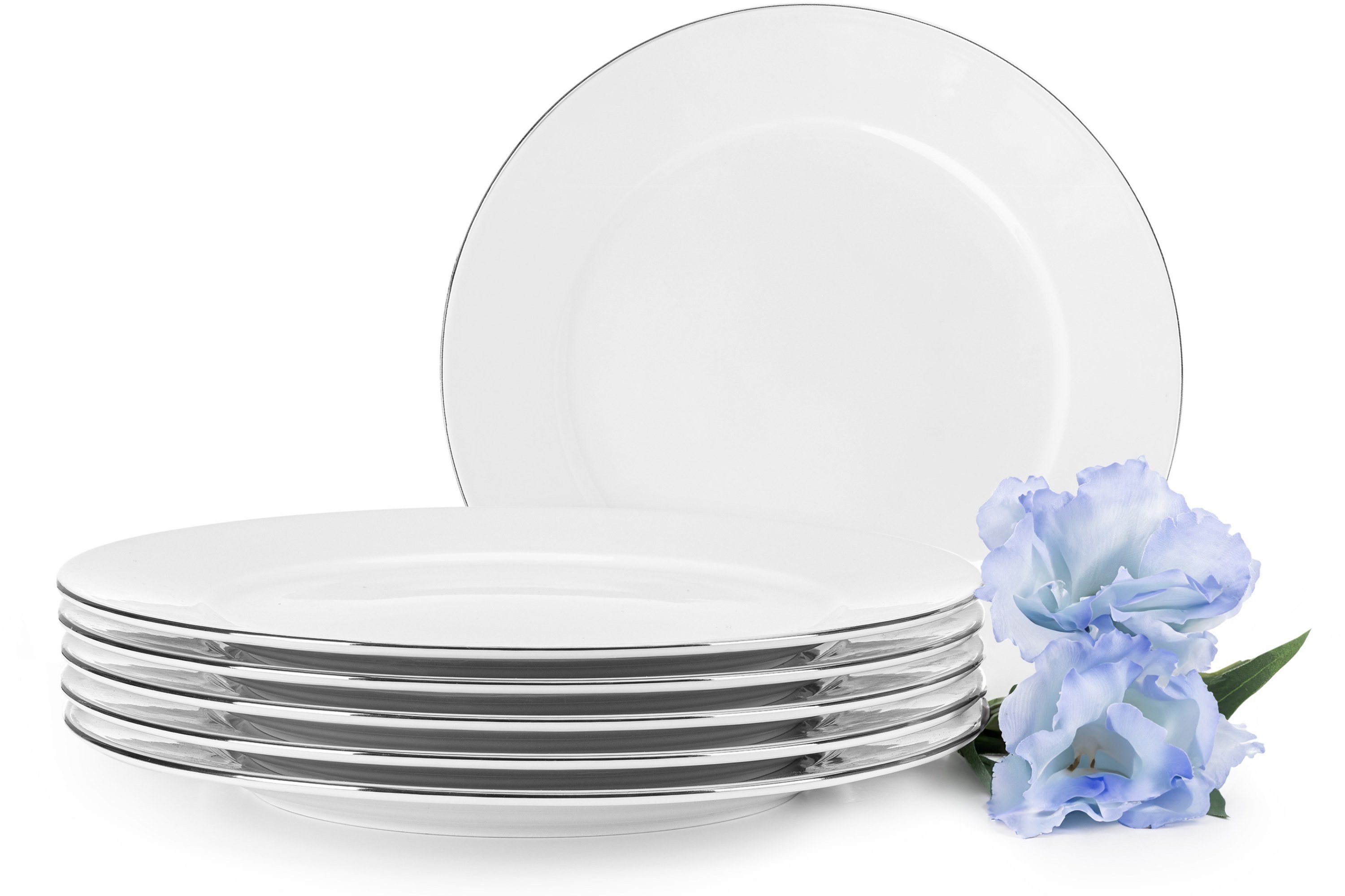 KONSIMO® Teller-Set MUSCARI Speiseteller (6-tlg), 6 Personen, Porzellan, Handwäsche, Rund