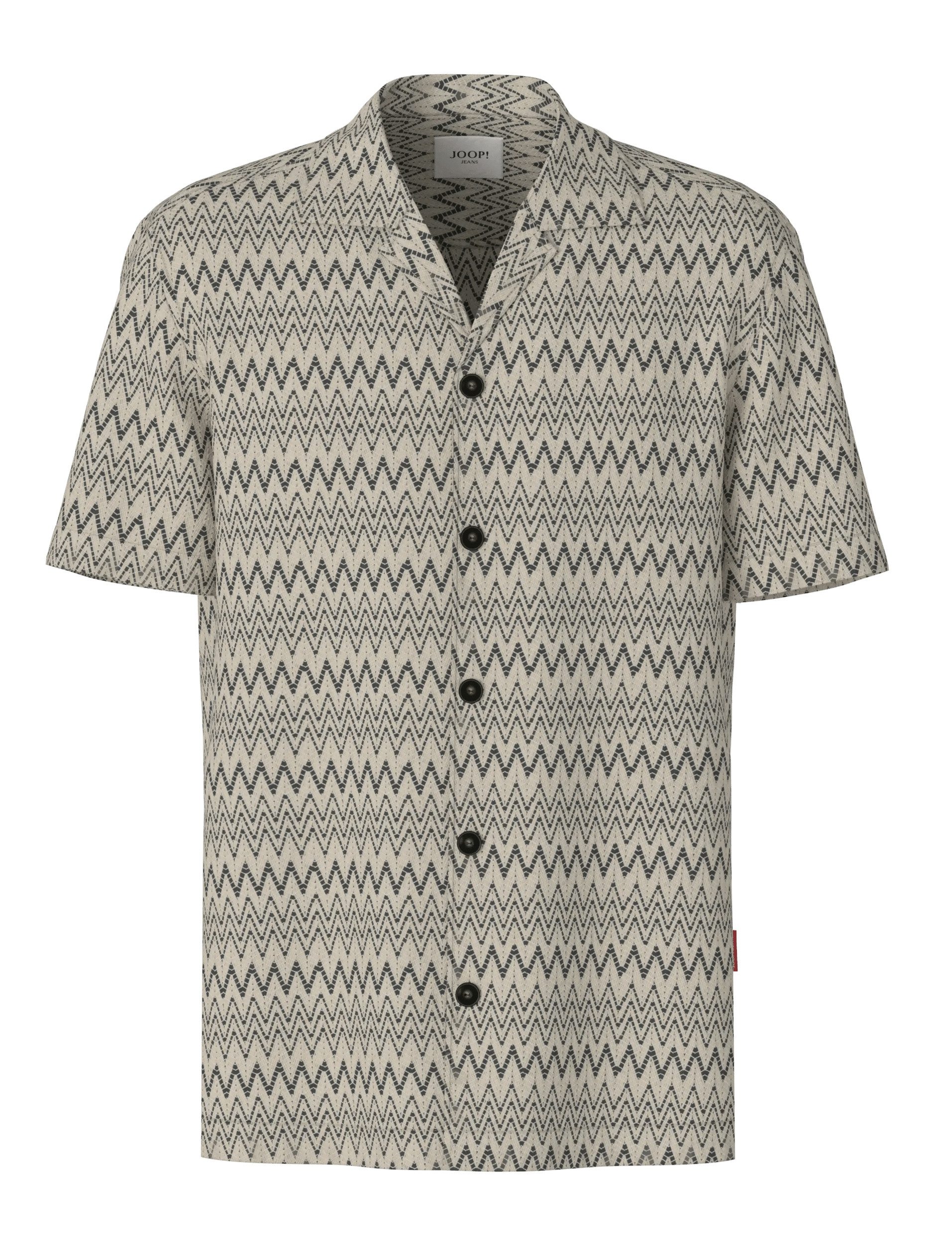 Joop Jeans Kurzarmhemd Hanau mit durchgehendem Zickzack-Muster