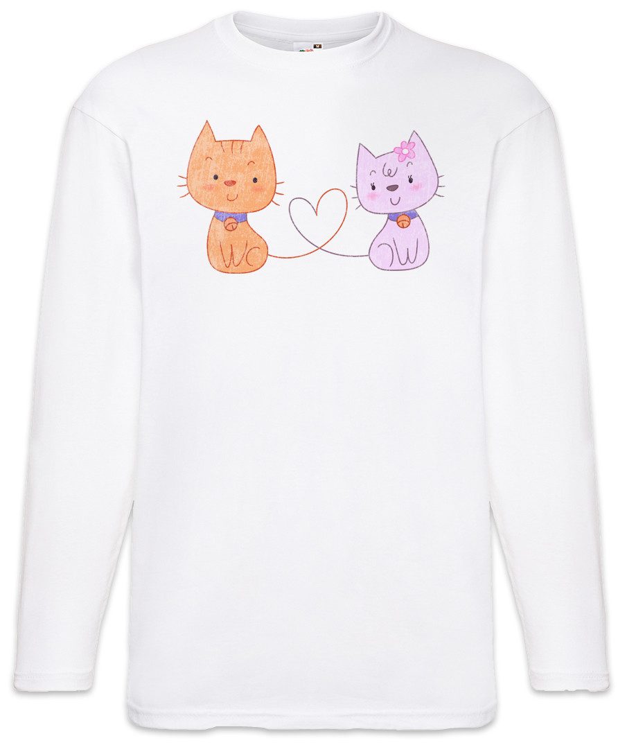 Langarmshirt Cat Cartoon Love Langarm T-Shirt Cats Katze Katzen Love Liebe Comic