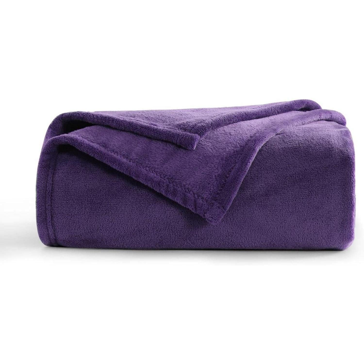 Wohndecke Decke Fleecedecke Couchdecke Sofa XL 150x200 150 x 200 cm Lilafarbig, LuxusKollektion