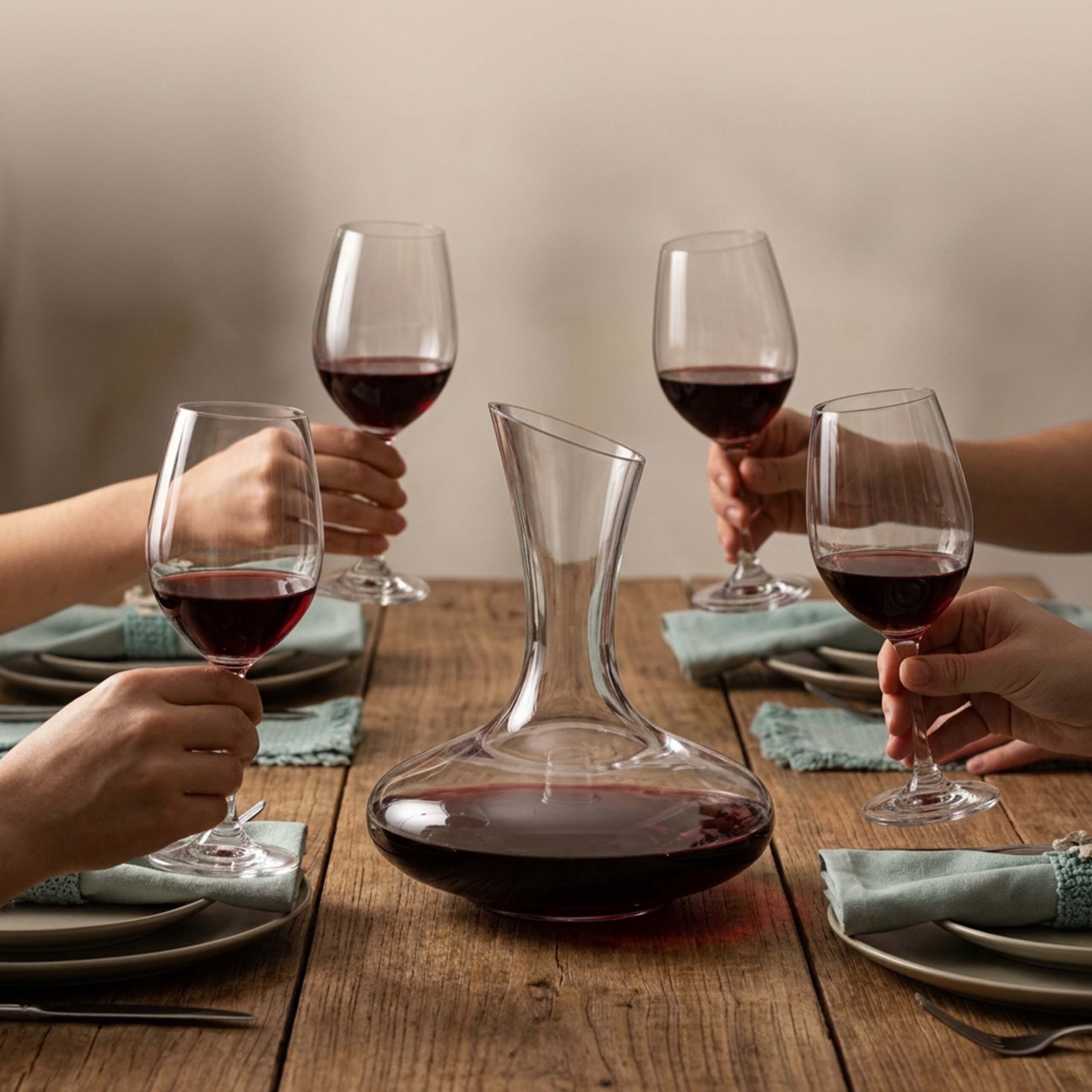 relaxdays Gläser-Set Weingläser 4er Set mit Dekanter, Glas