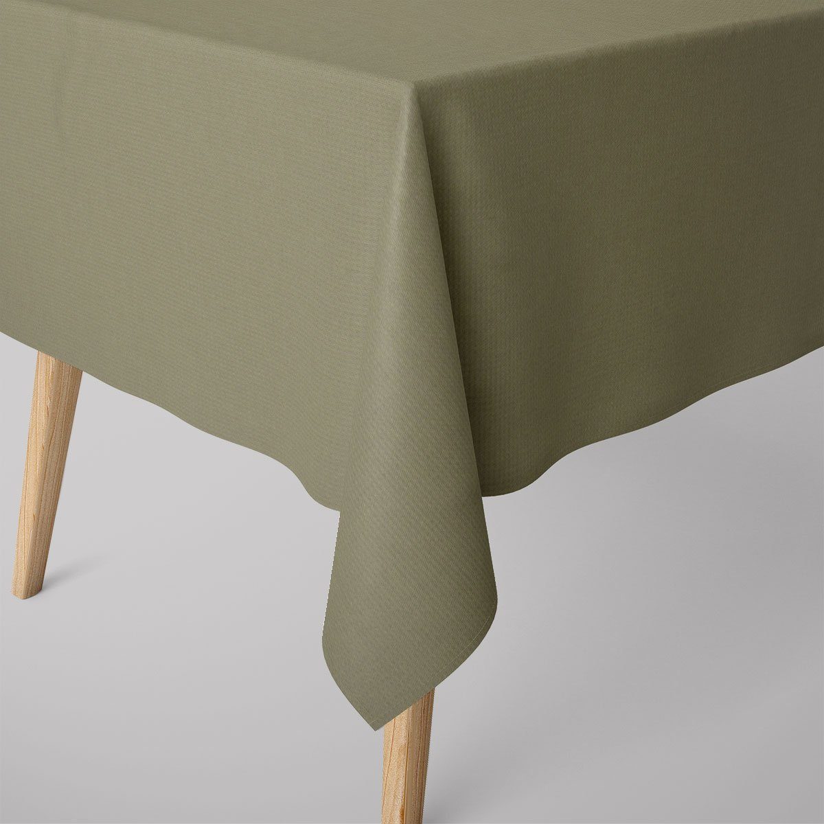 SCHÖNER LEBEN. Tischdecke SCHÖNER LEBEN. Tischdecke Waffelrelief Kästchenstruktur uni grün, handmade
