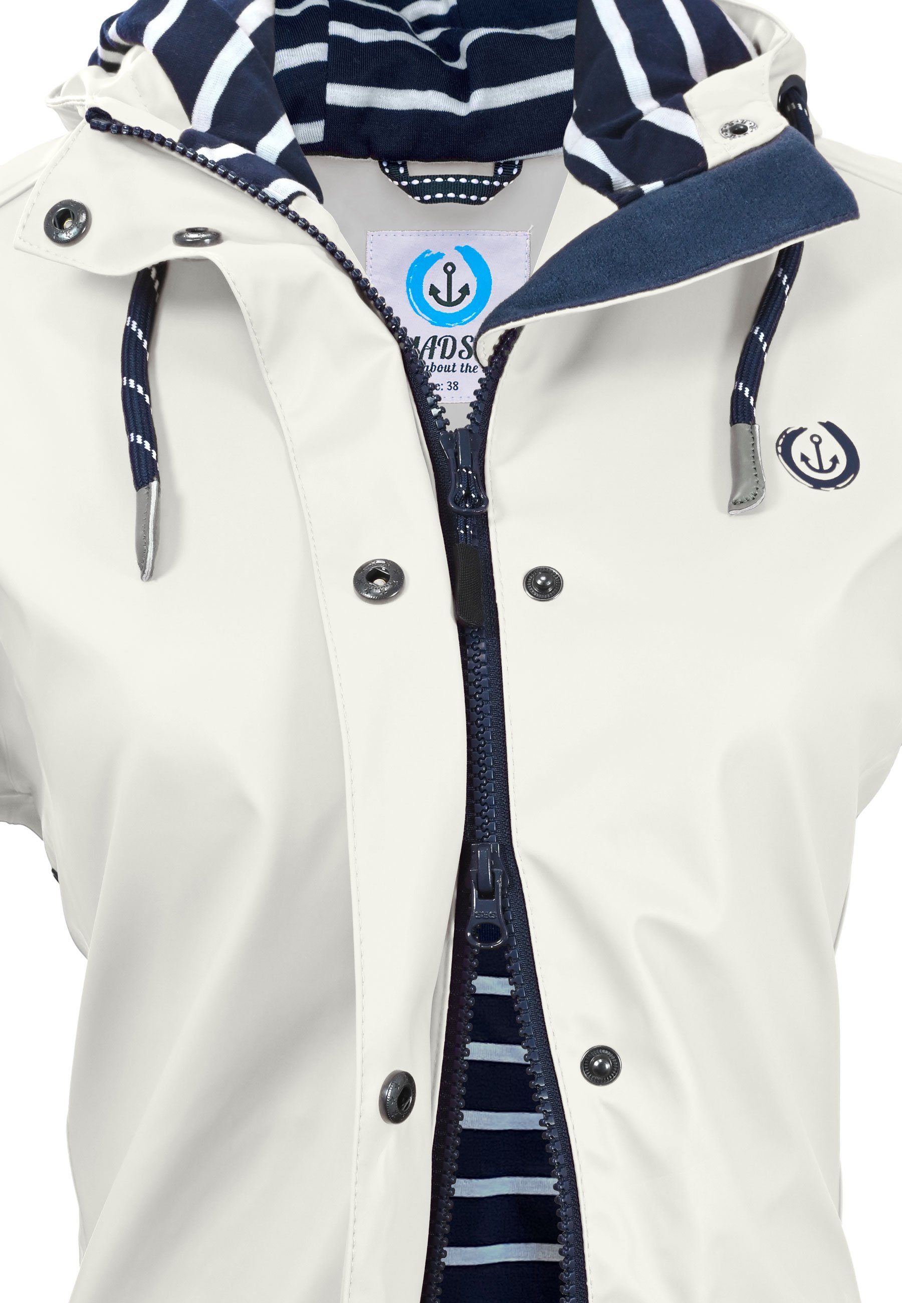 MADSea Regenjacke Friesennerz Weiß wasserdichter Regenmantel weiß maritim