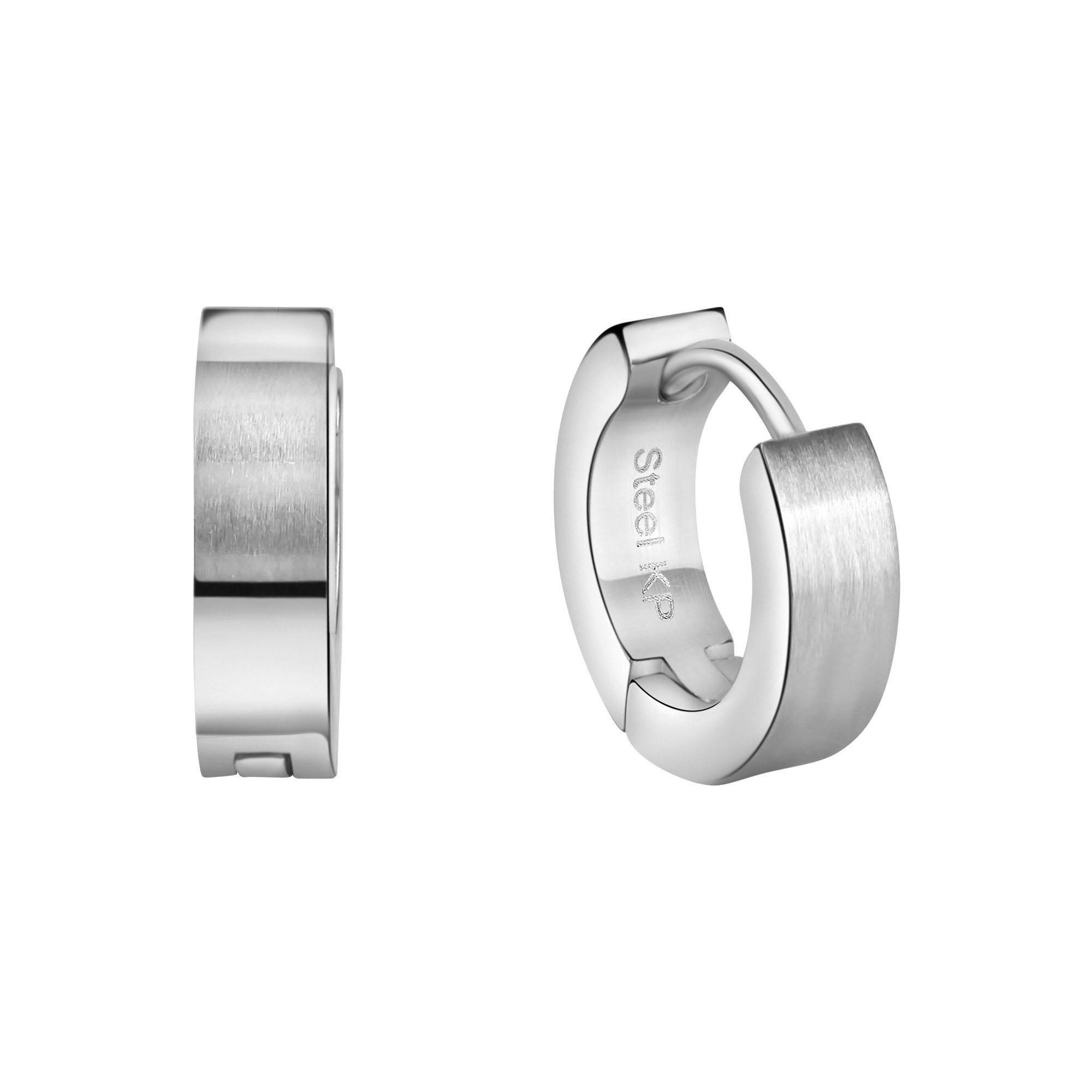 Zeeme Paar Creolen Edelstahl Ø 13mm matt