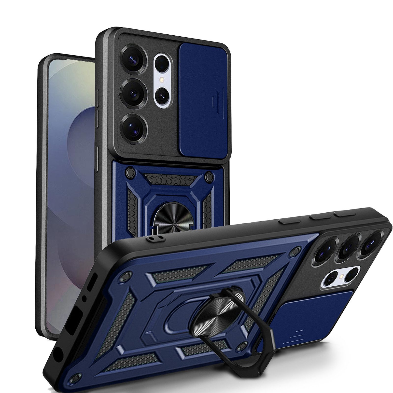 betterfon Handyhülle für Samsung Galaxy S26 Ultra Hülle mit Kameraschutz-Ringhalter, Outdoorhülle mit Smartstand und Silikonkern
