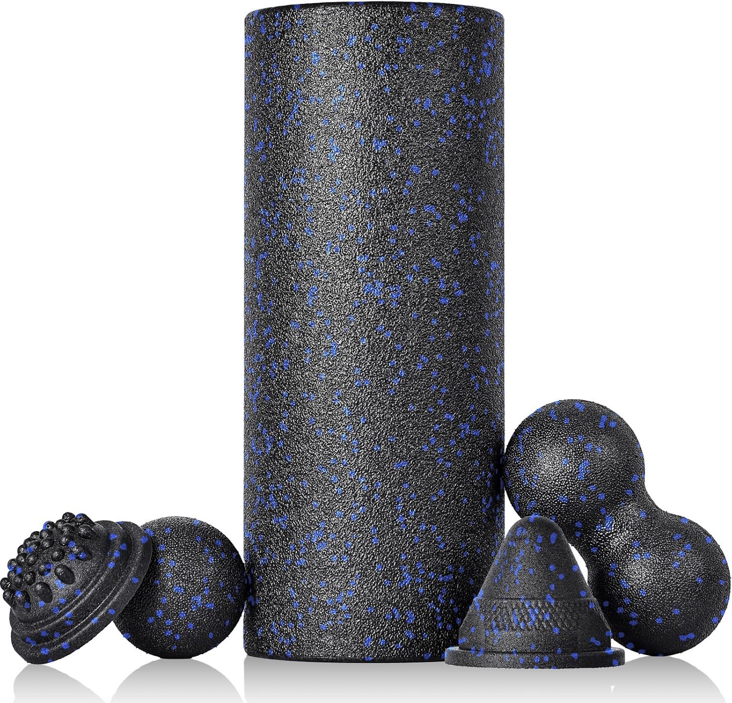 skelo Massagerolle Faszienrolle Set (37 x 15 cm), Faszienball Blackroll Foam Roller (Faszienrolle (37*15 cm), Faszienball (8 cm), Duoball (16*8 cm), Triggerpunkt (10 cm), Fußmassageball (10*6 cm)., 5-tlg), Faszien-Tools, Fitness-Massagegeräte für effektives Training