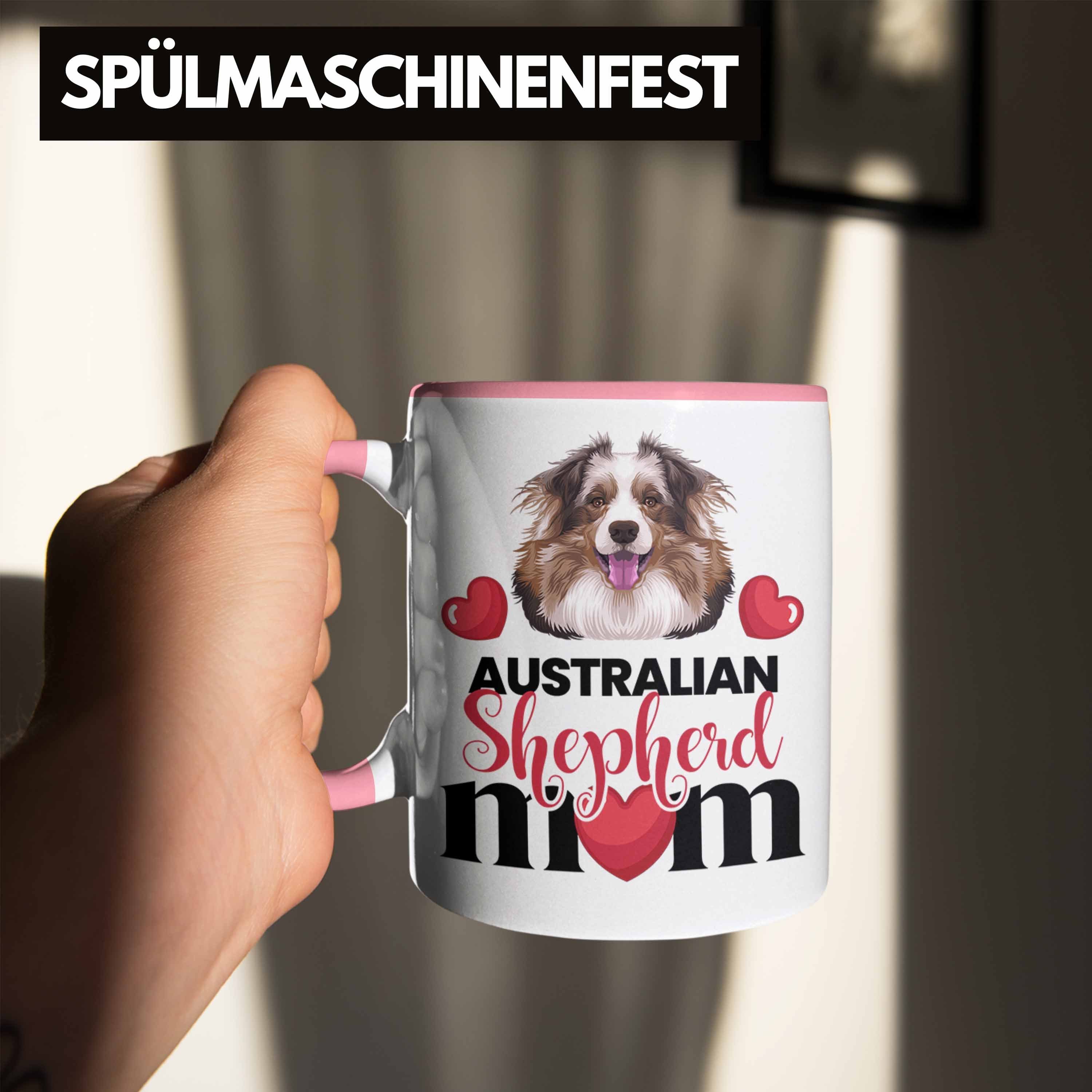 Trendation Tasse Australian Shepherd Mama Geschenk Tasse Spruch Rosa Lustiger Mom Besitzer G