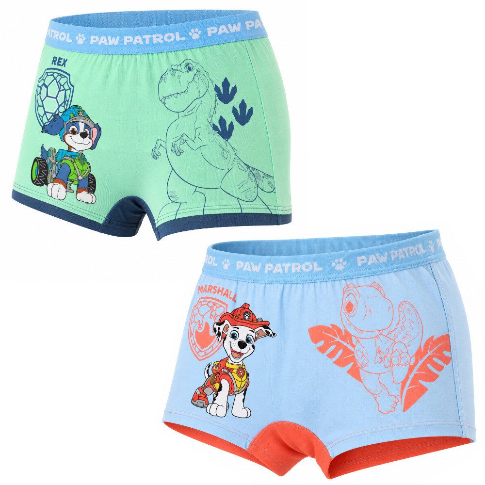 PAW PATROL Boxershorts Paw Patrol Dino Film Jungen Boxershorts Unterhose 2er Pack Gr. 98-128