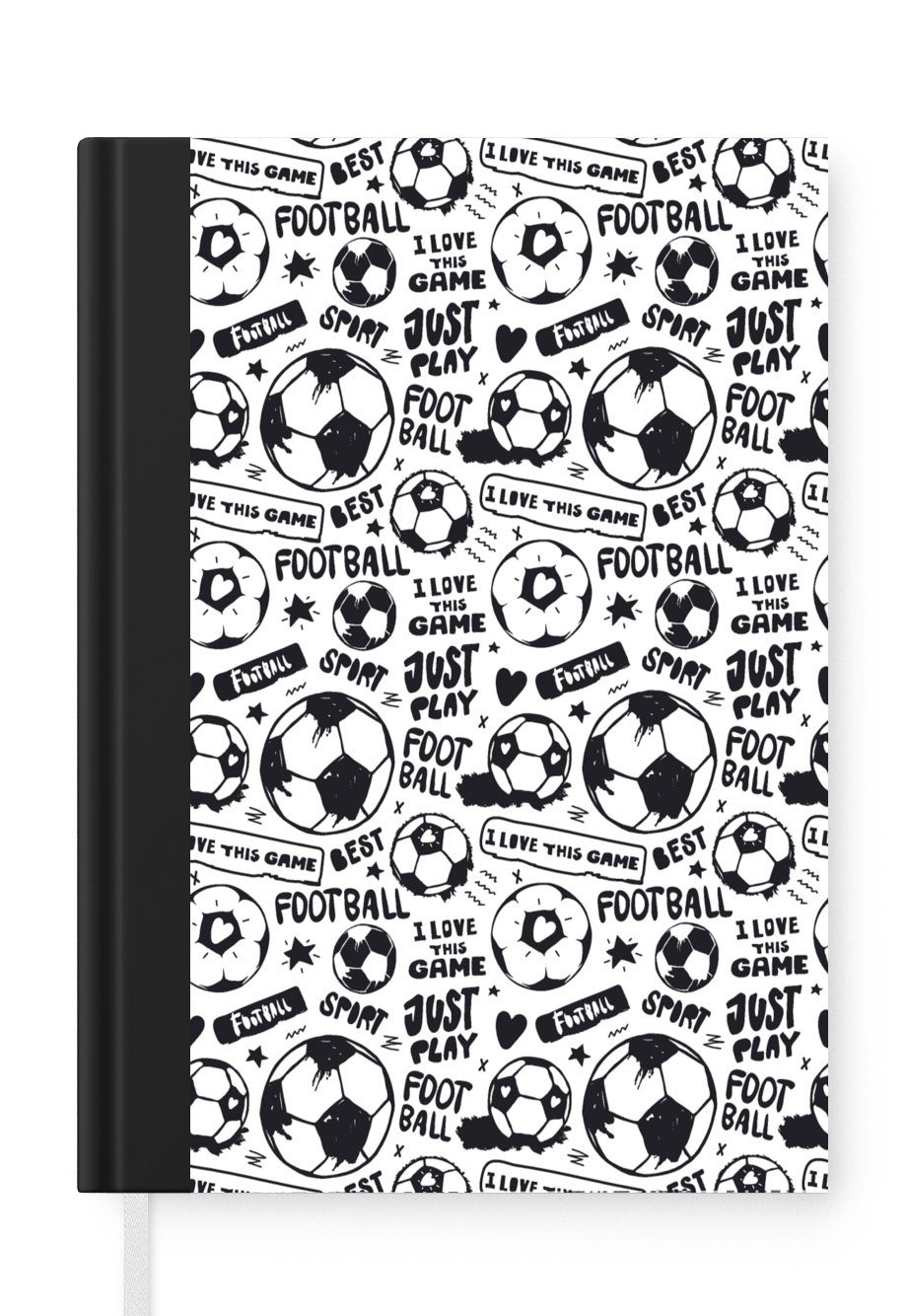 MuchoWow Notizbuch Fußball - Sport - Zitate - Muster, Journal, Merkzettel, Tagebuch, Notizheft, A5, 98 Seiten, Haushaltsbuch
