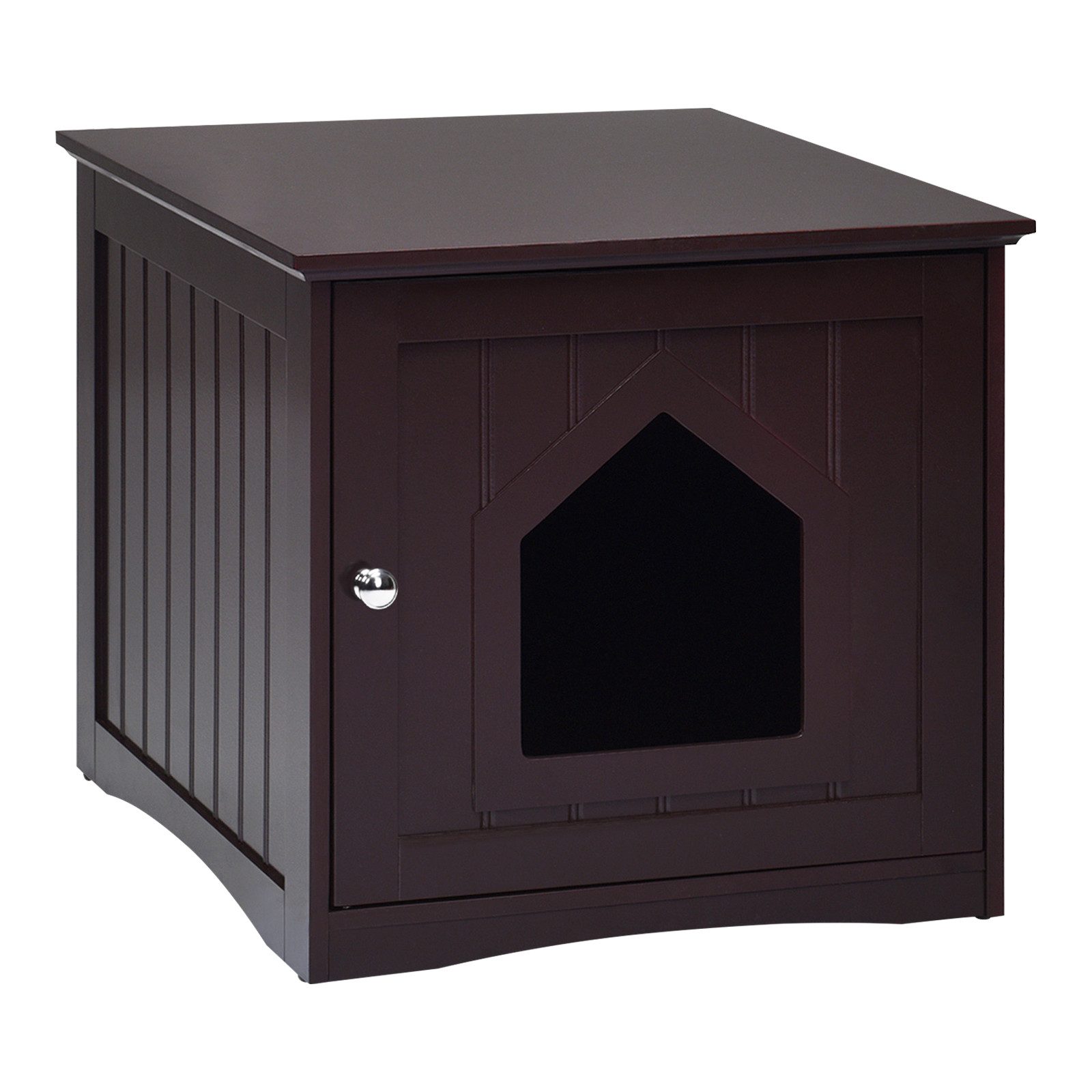 COSTWAY Tierhaus Katzenhaus Katzenklo, Tür mit Loch, 51 x 49 x 47 cm