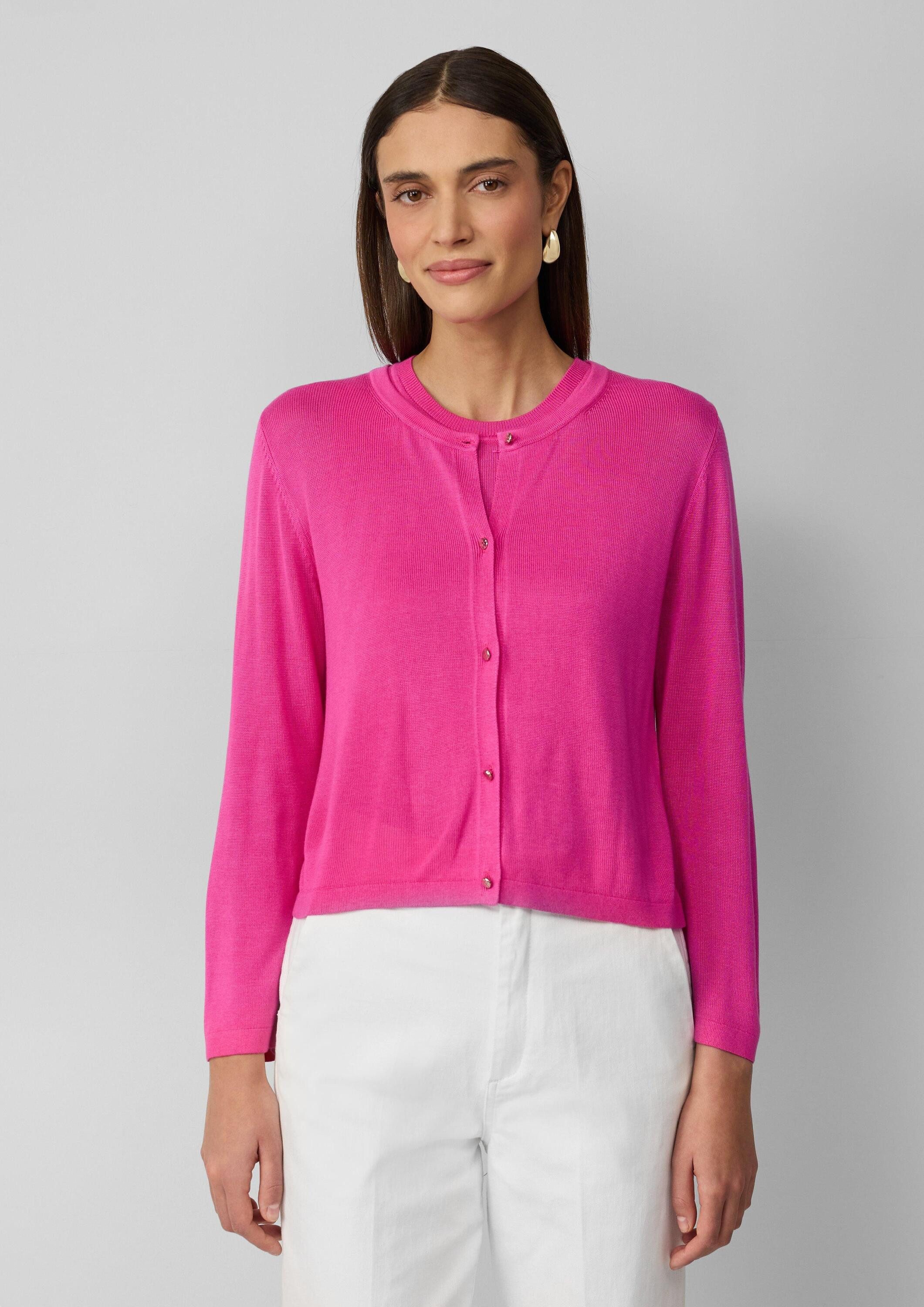 s.Oliver Cardigan Strickjacke Slim-Fit-Cardigan mit Schmuckknöpfen und verk günstig online kaufen