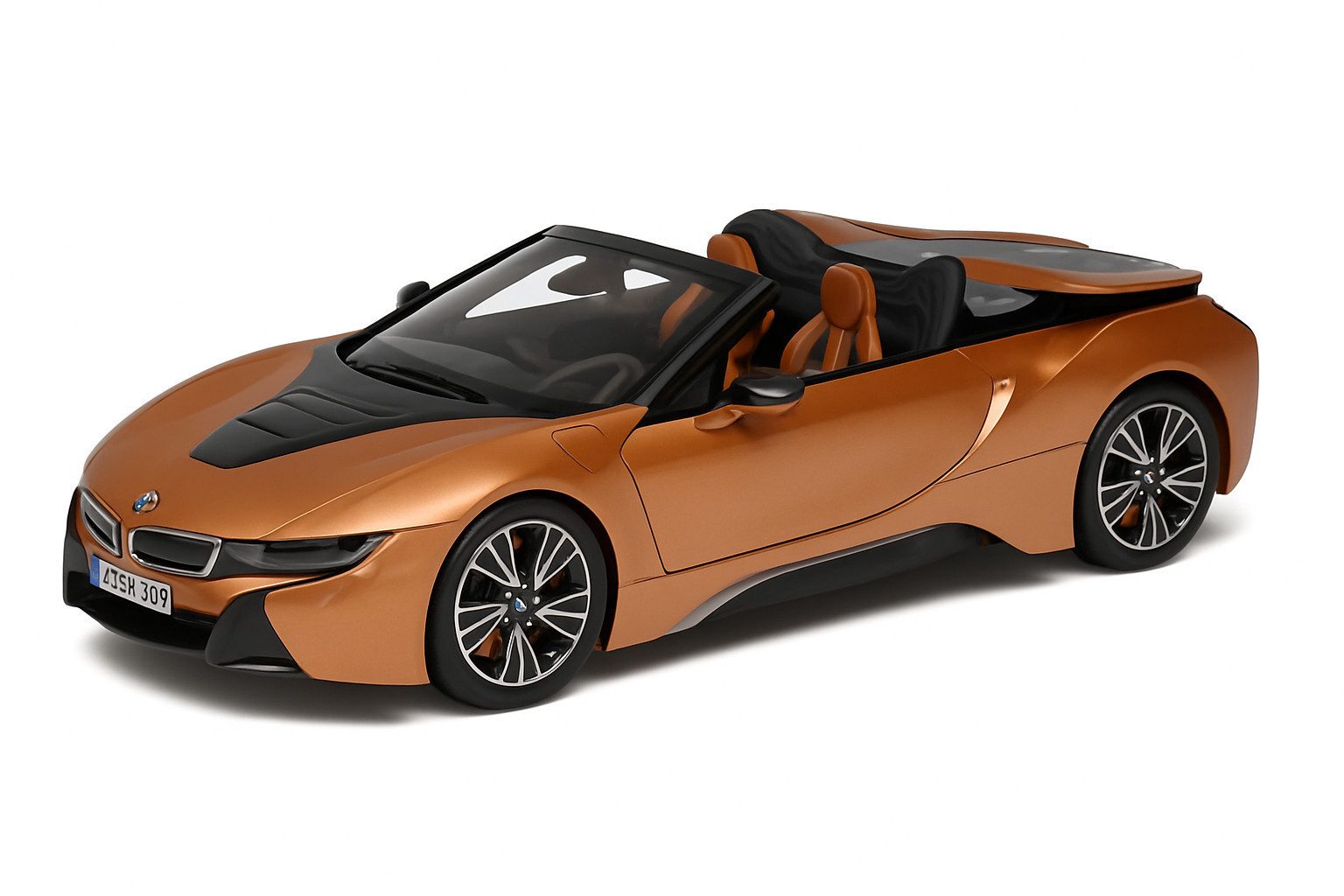 BMW Modellauto BMW Miniatur Modellauto i8 Roadster 1:18 Kupfer Metallic Diecast, (1-tlg)