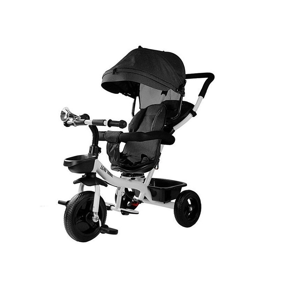 LEAN TOYS Dreirad Kinderdreirad Schiebedreirad Kinderfahrzeug, Verdeck mit UV-Schutz, drehbarer Sitz, Schiebestange