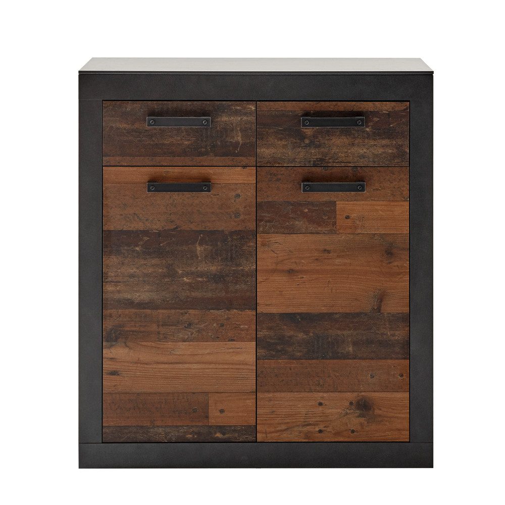 Lomadox Kommode BERLIN-61, Old Mix Dekor 92x104x42 cm