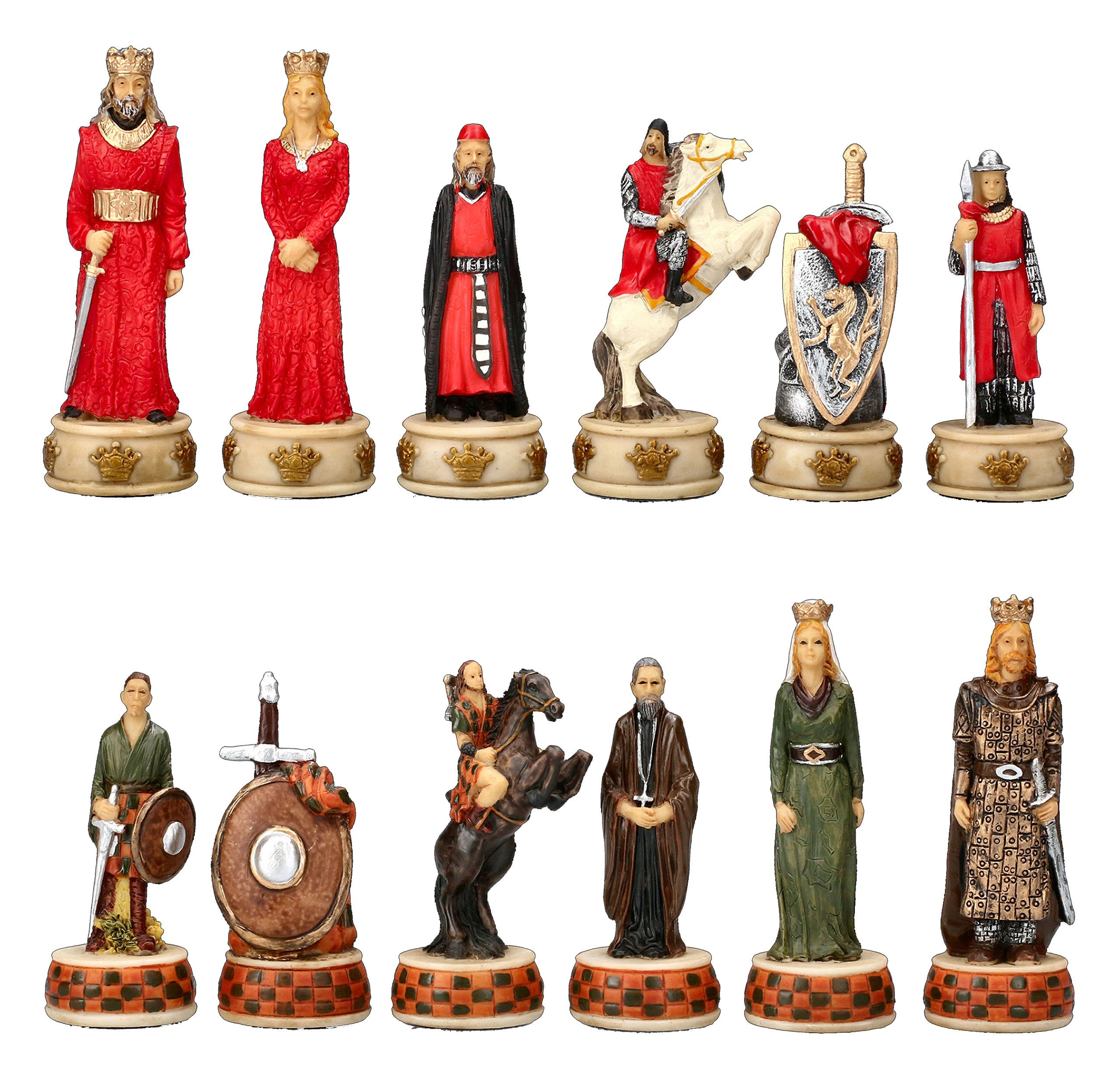 Figuren Shop GmbH Spiel Schachfiguren Set - Engländer vs. Schotten - historische Schlacht