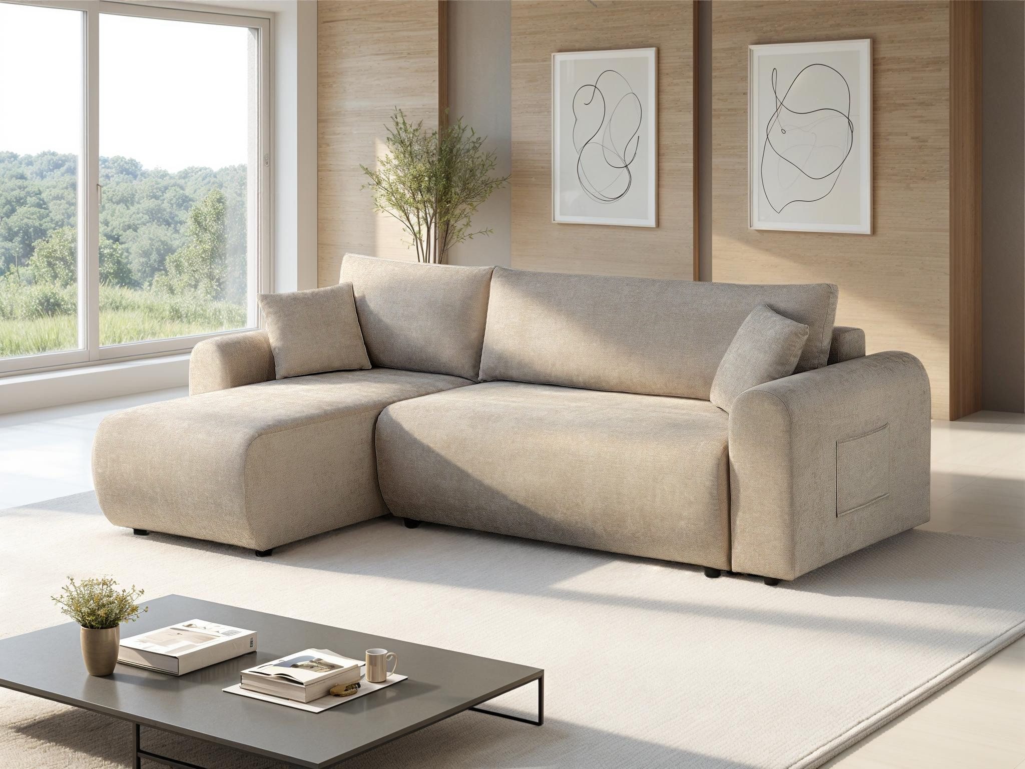 OTTO home Ecksofa JONAA L-Form, 241cm - OTTO. Verlässliche Qualität., Schlaffunktion(133/200), Bettkasten, Cord, Struktur, Unser Tiefpreis