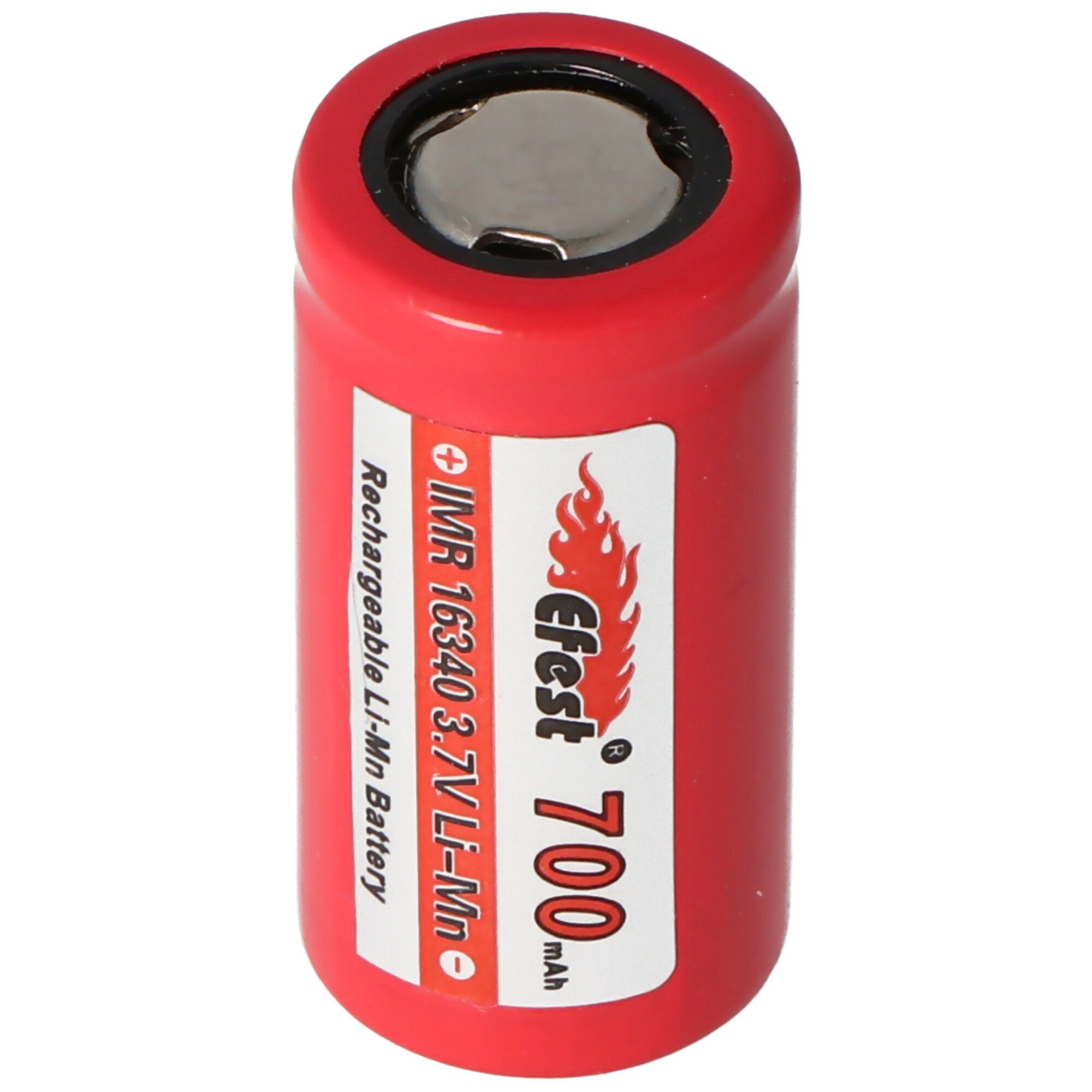 EFEST Efest IMR16340 700mAh 3,7V mit Pluspol flach Li-Ion-Akku 33,80x16,6mm Akku 700 mAh (3,7 V)