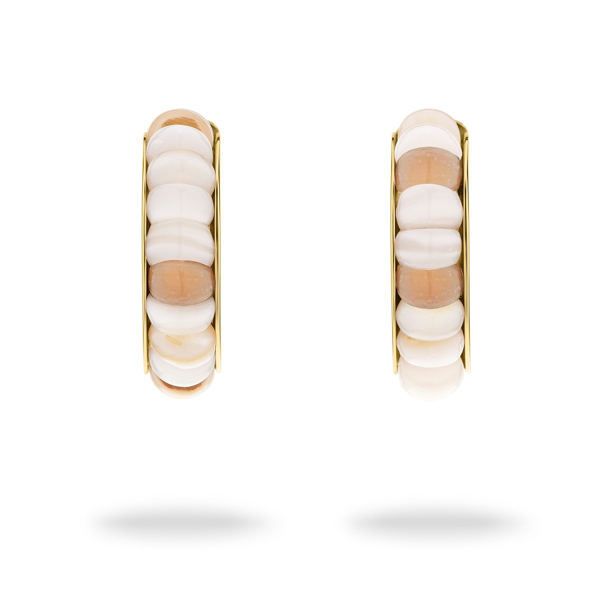 Tamaris Paar Creolen Schmuck Geschenk Edelstahl Ohrringe All About Beads, mit Naturstein