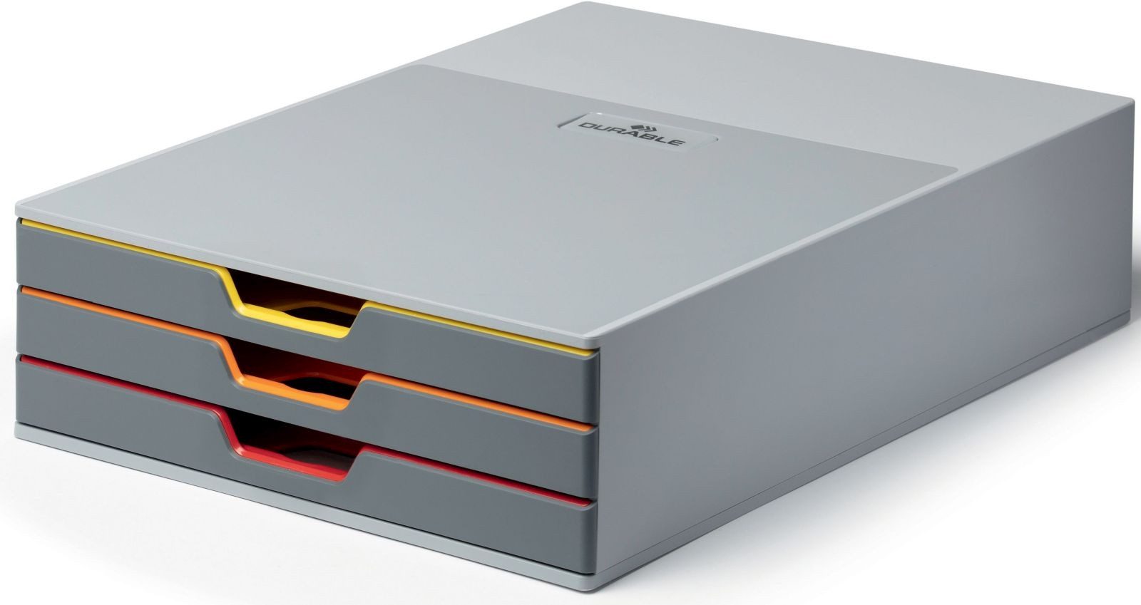 DURABLE Organizer Schubladenbox Varicolor 3 3 Schubladenfächer grau/sortiert (56 Stück)