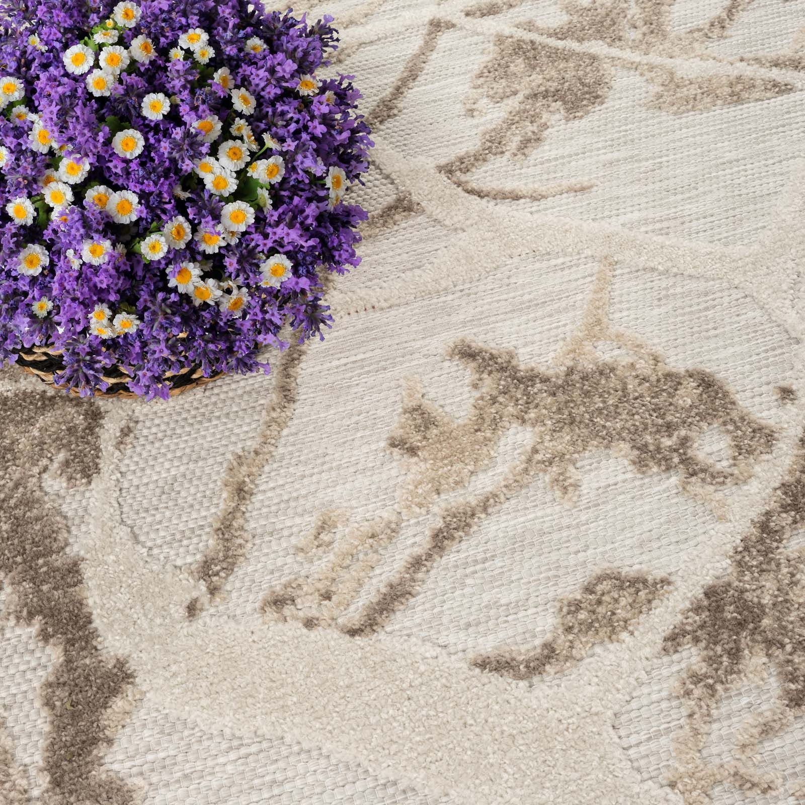 TaraCarpet Teppich TaraCarpet In und Outdoor Teppich Fantasy Marmor, rechteckig, Höhe: 5 mm, Mamor grau Wohnzimmer Balkon Terasse Esszimmer 240X340